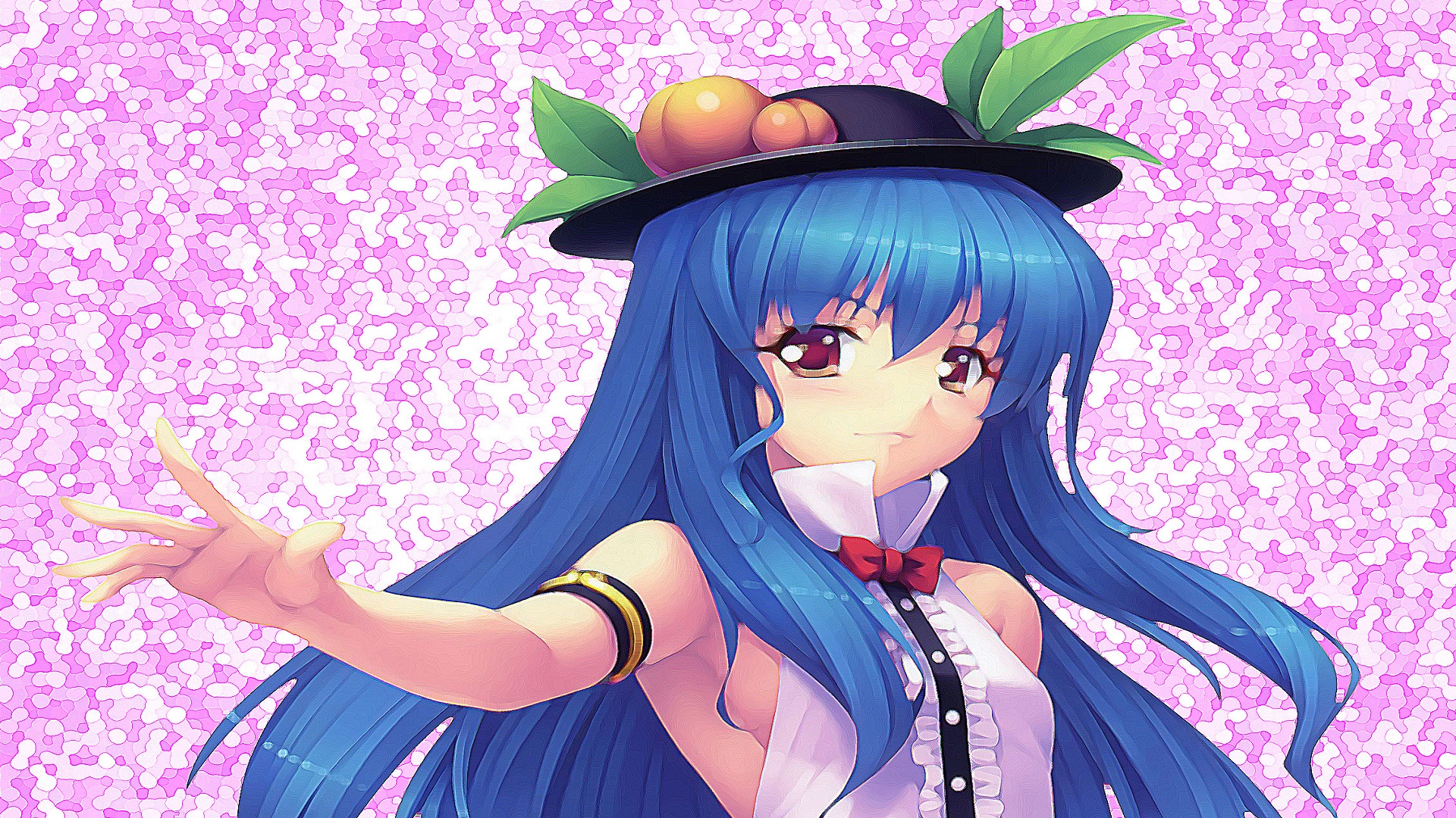 Laden Sie das Süß, Blaue Haare, Animes, Tuhu, Tenshi Hinanawi-Bild kostenlos auf Ihren PC-Desktop herunter