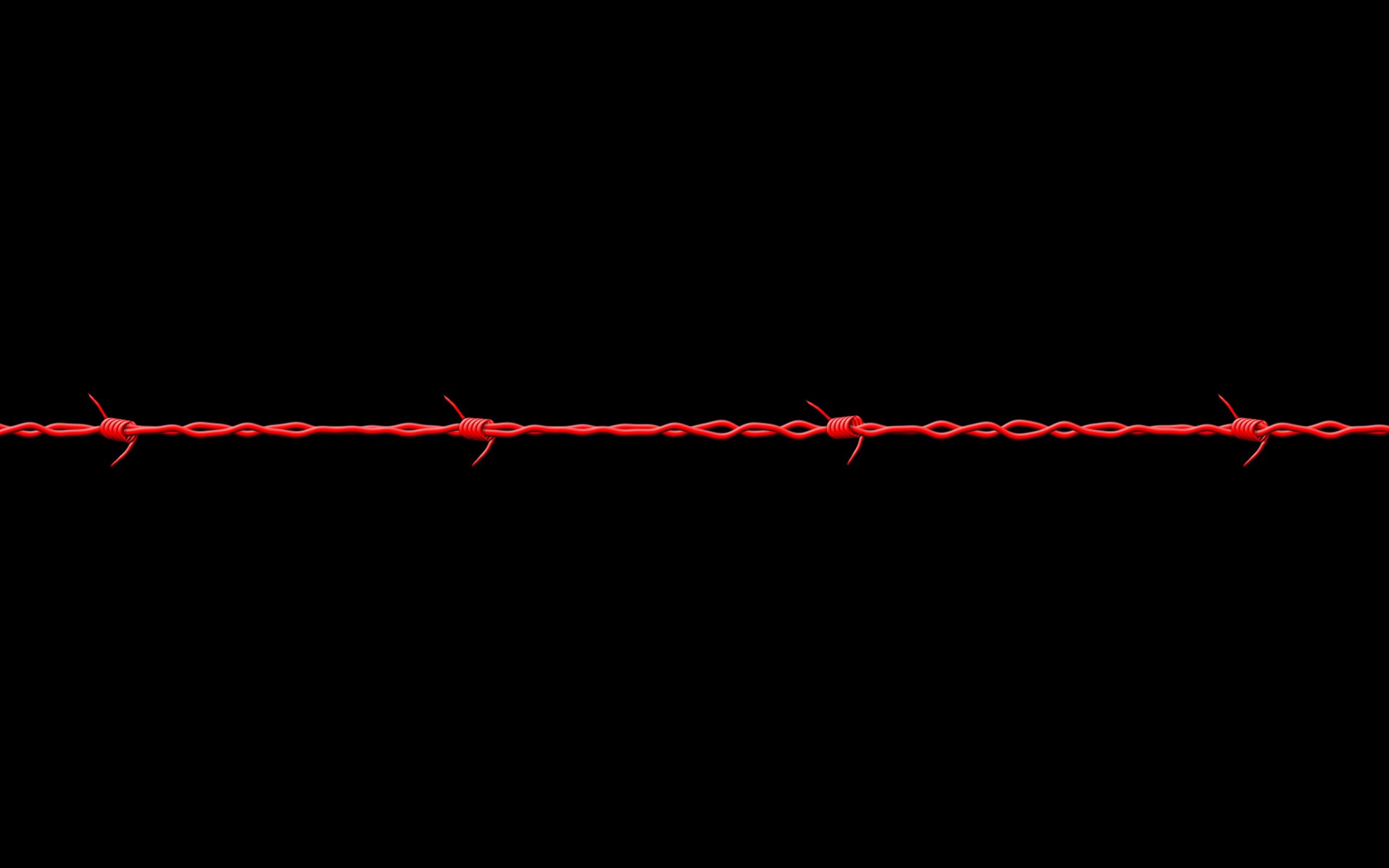 minimalism, black, red, barbed wire