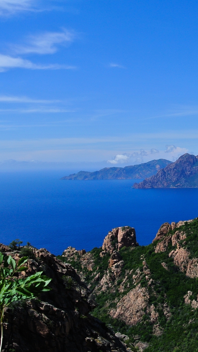 Download mobile wallpaper Sea, Shore, Earth, France, Coastline, Corsica for free.