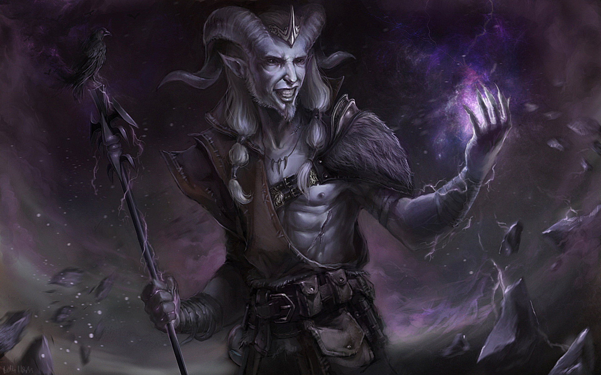 Download mobile wallpaper Fantasy, Demon, Wizard for free.