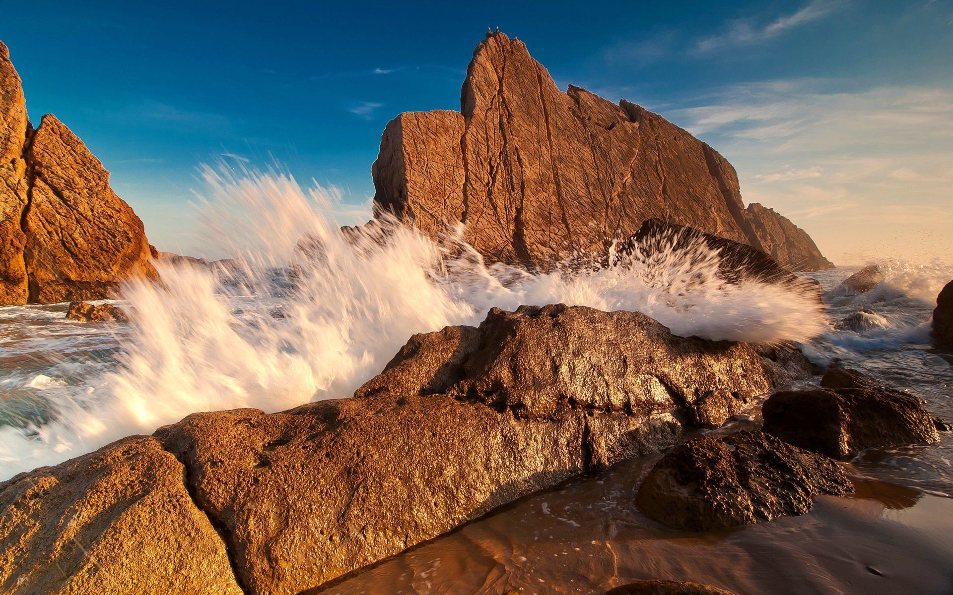 Laden Sie das Landschaft, Stones, Sea, Waves-Bild kostenlos auf Ihren PC-Desktop herunter
