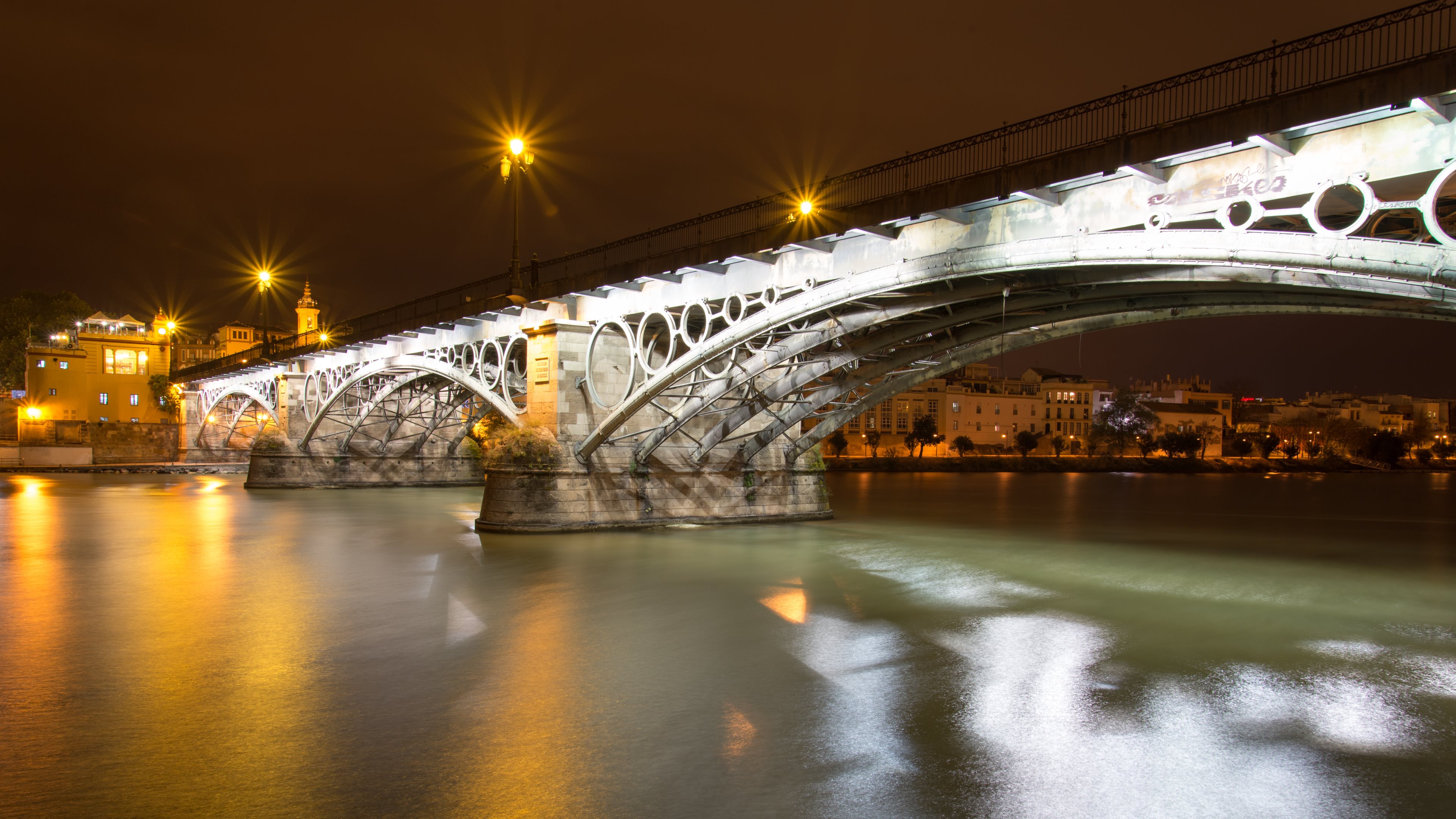 Download mobile wallpaper Puente De Isabel Ii, Bridge, Bridges, Man Made, Night for free.