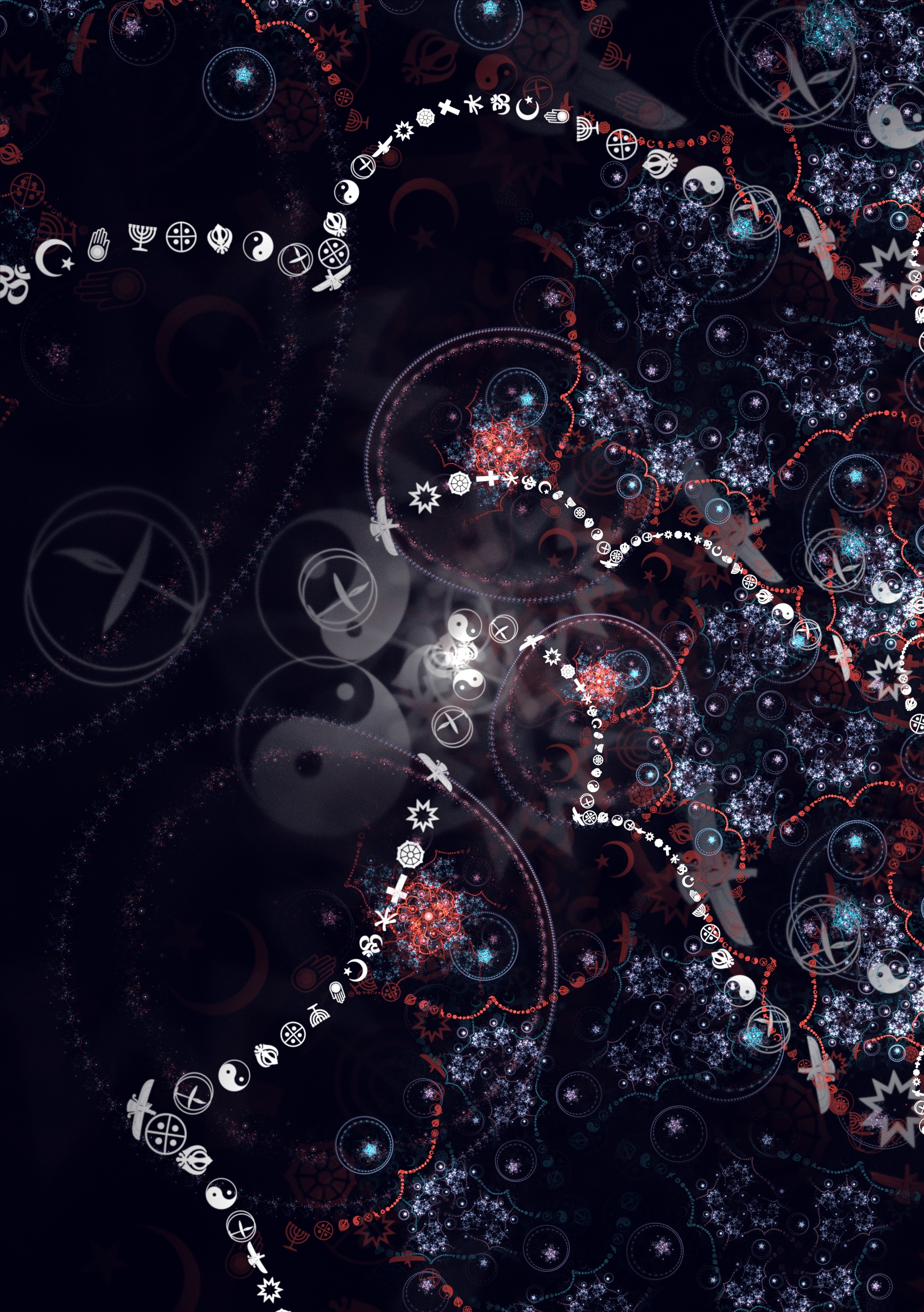abstract, patterns, symbols, characters, shine, brilliance, fractal