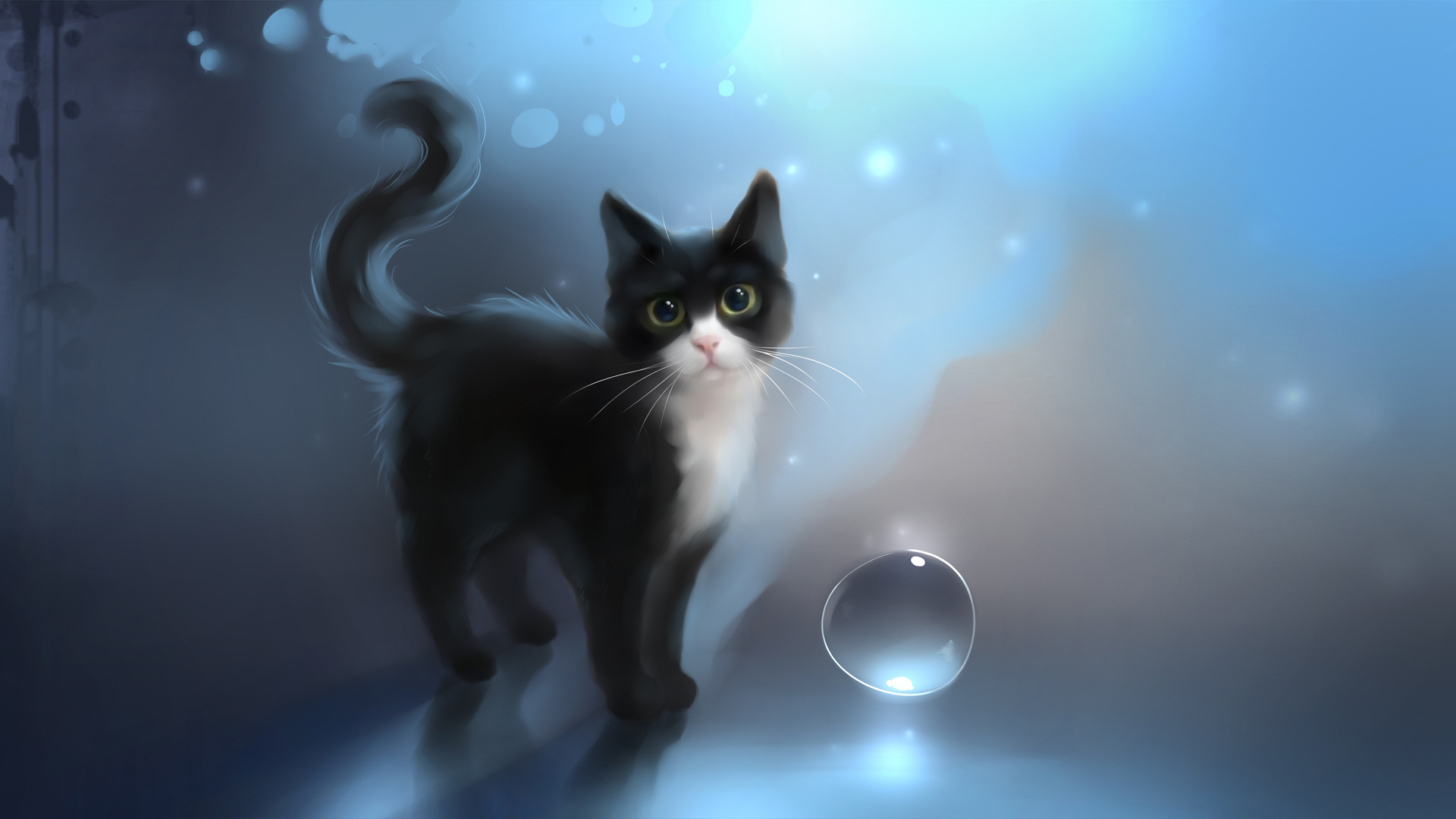 Free download wallpaper Cat, Animal, Artistic on your PC desktop