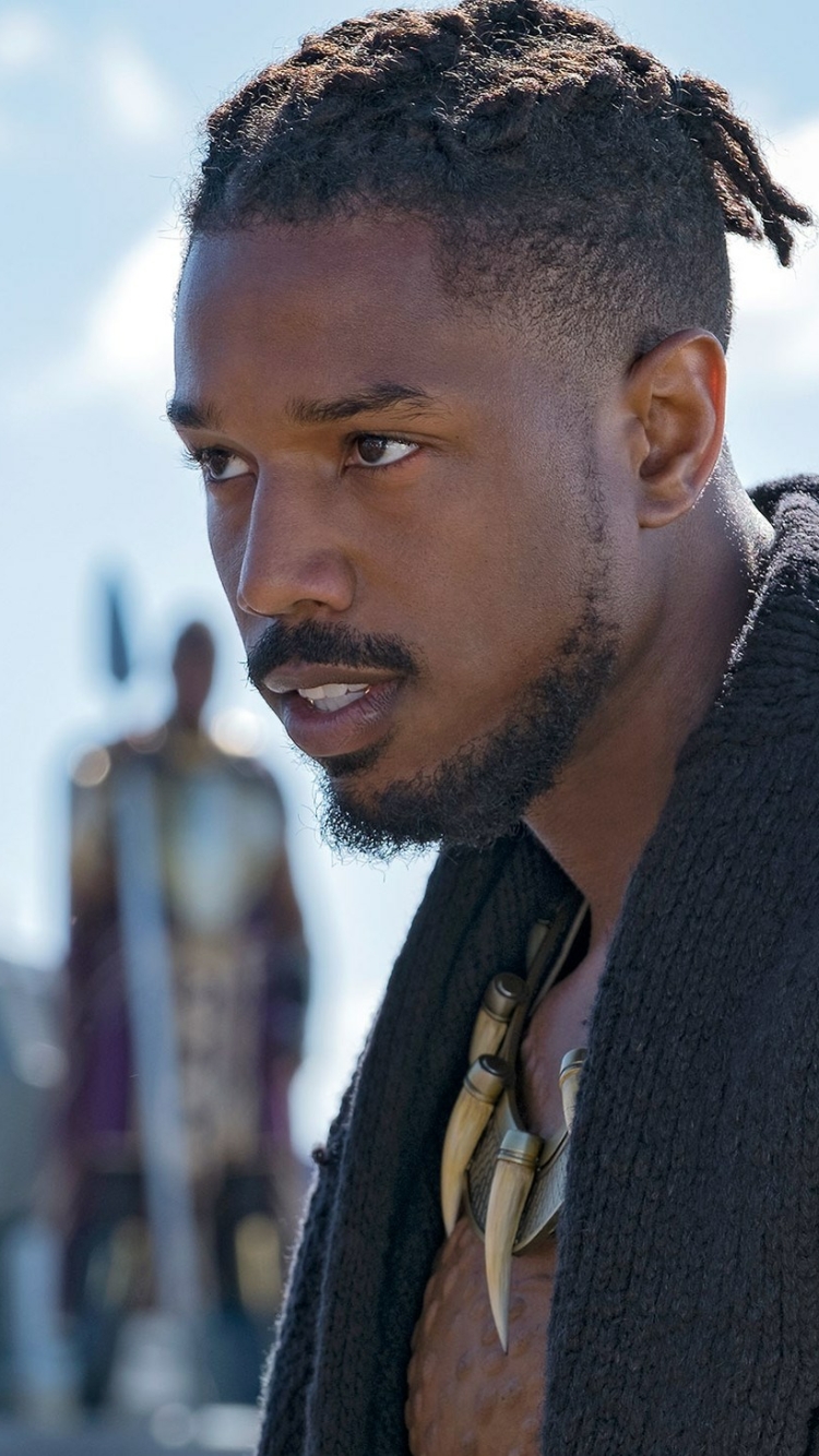 Handy-Wallpaper Filme, Michael B Jordan, Black Panther, Erik Killmonger kostenlos herunterladen.