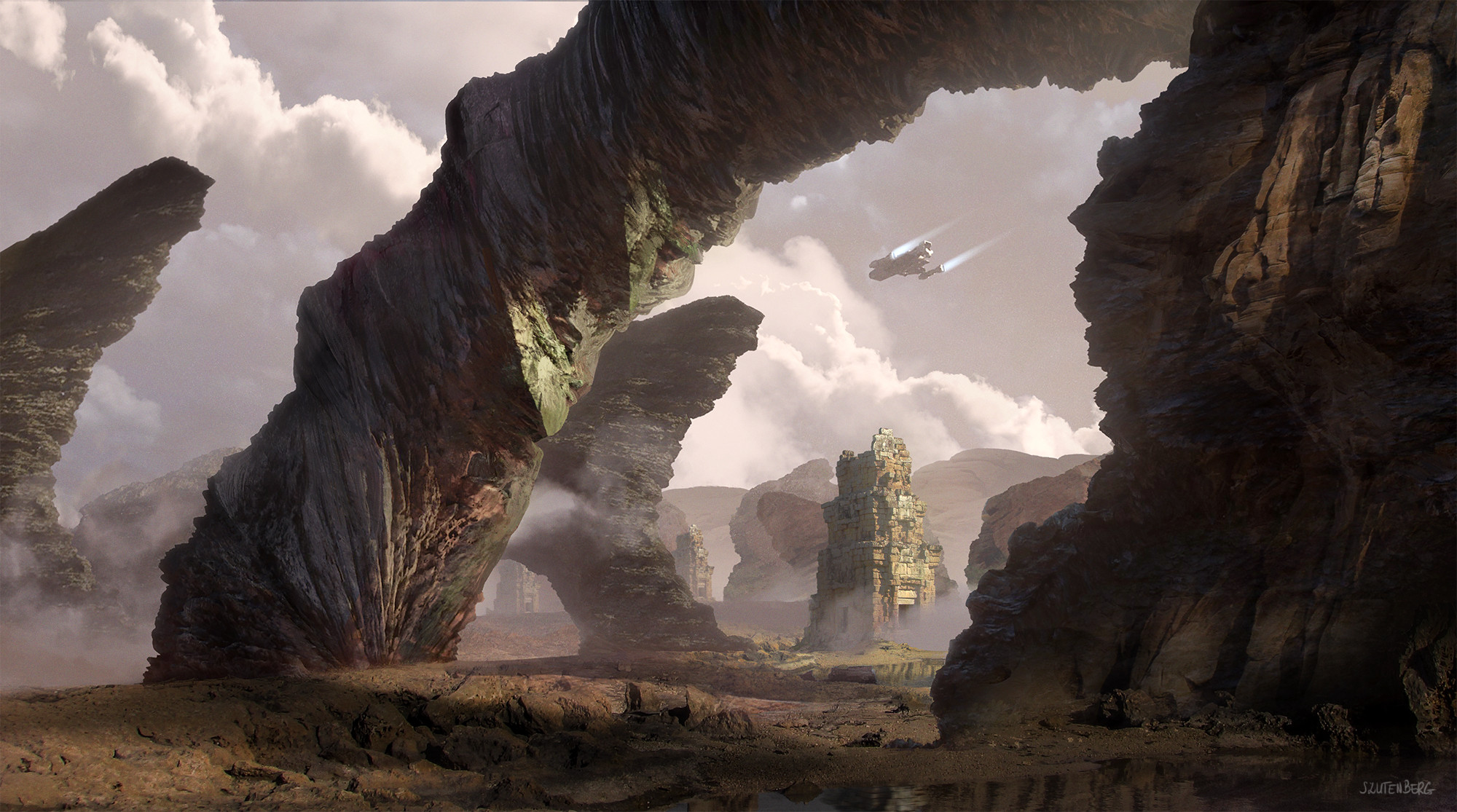 Free download wallpaper Landscape, Sci Fi on your PC desktop