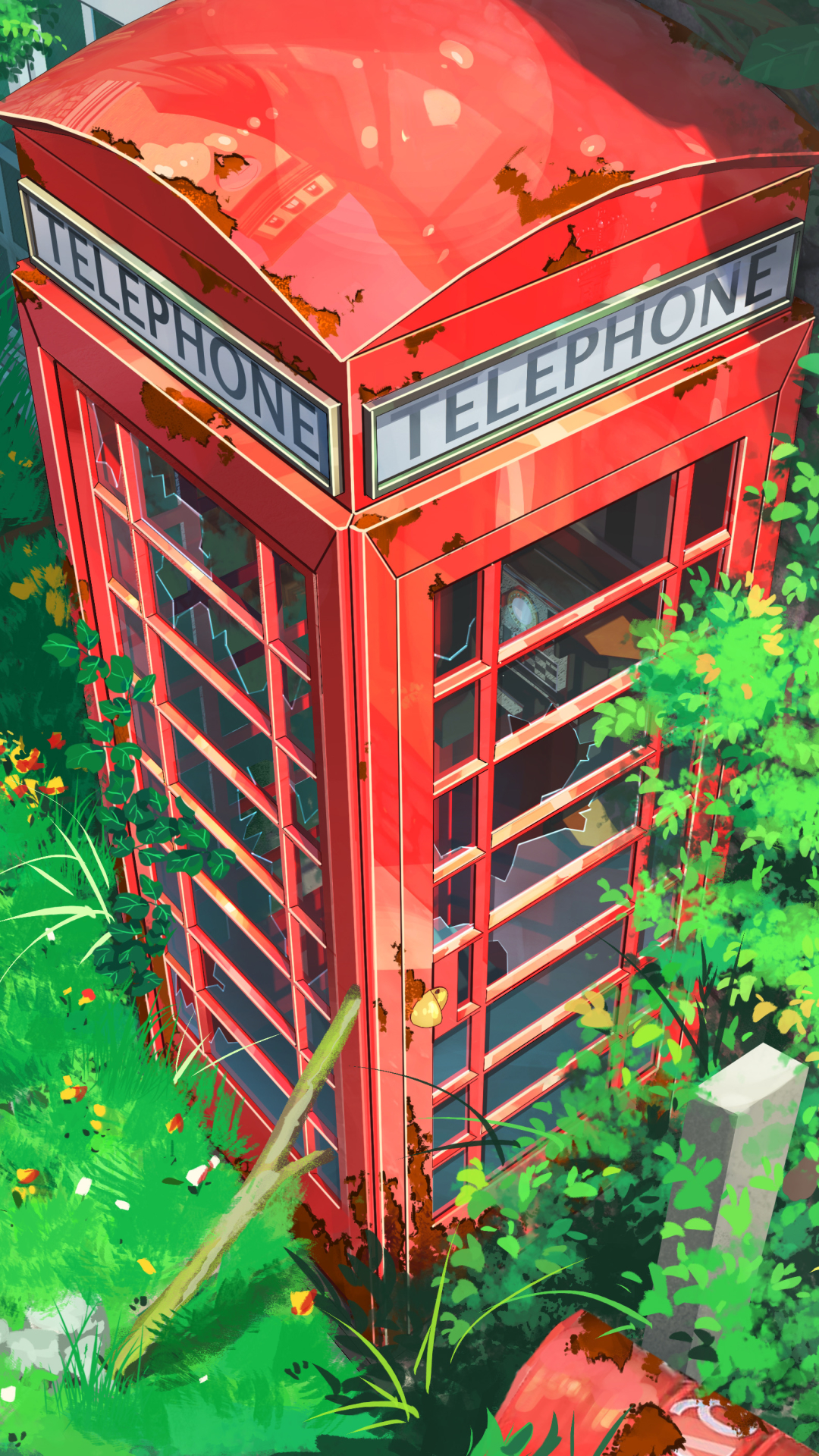 Download mobile wallpaper Anime, Telephone Booth for free.