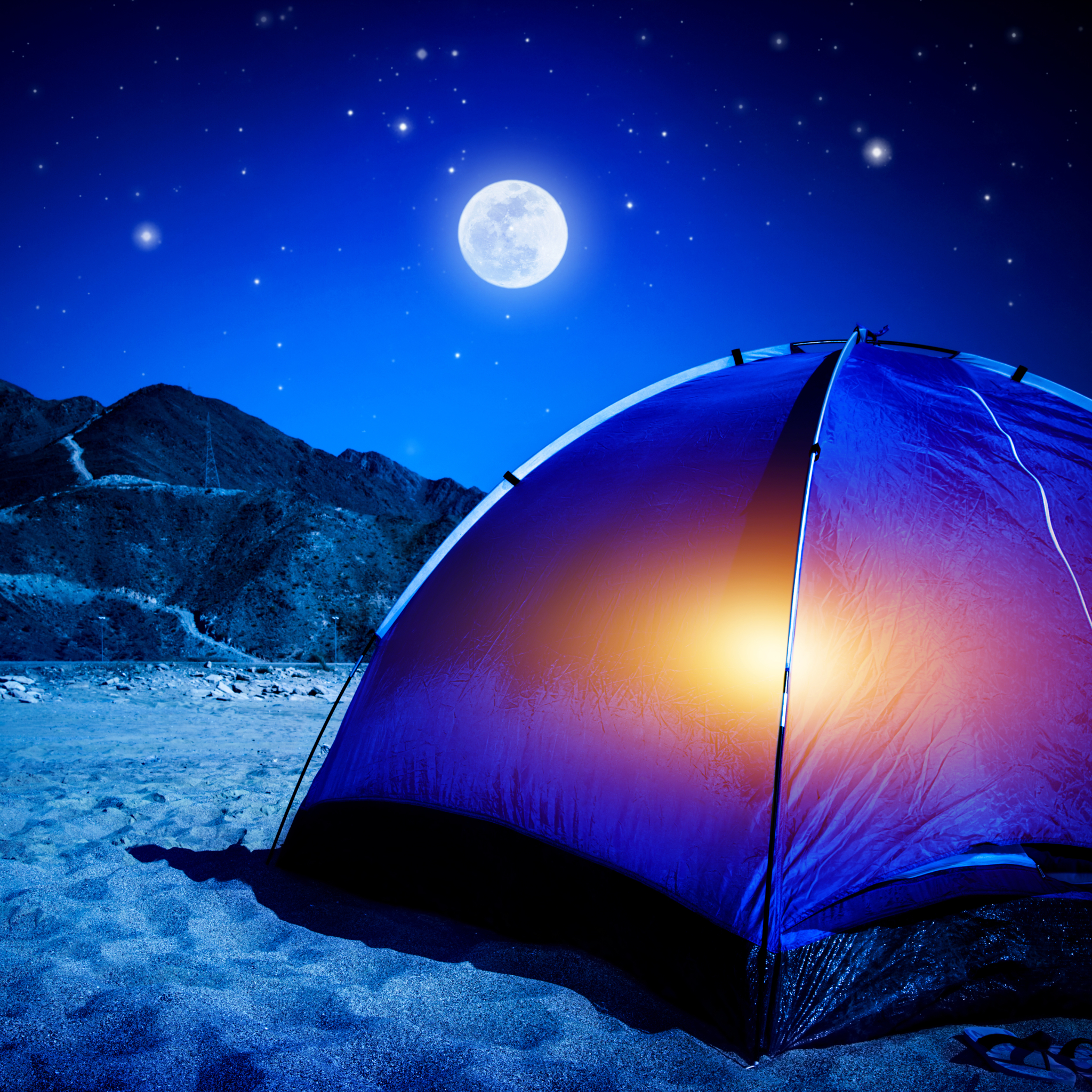 1242364 скачать обои ночь, фотографии, поход, лагерь, палатка, луна, гора, песок - заставки и картинки бесплатно