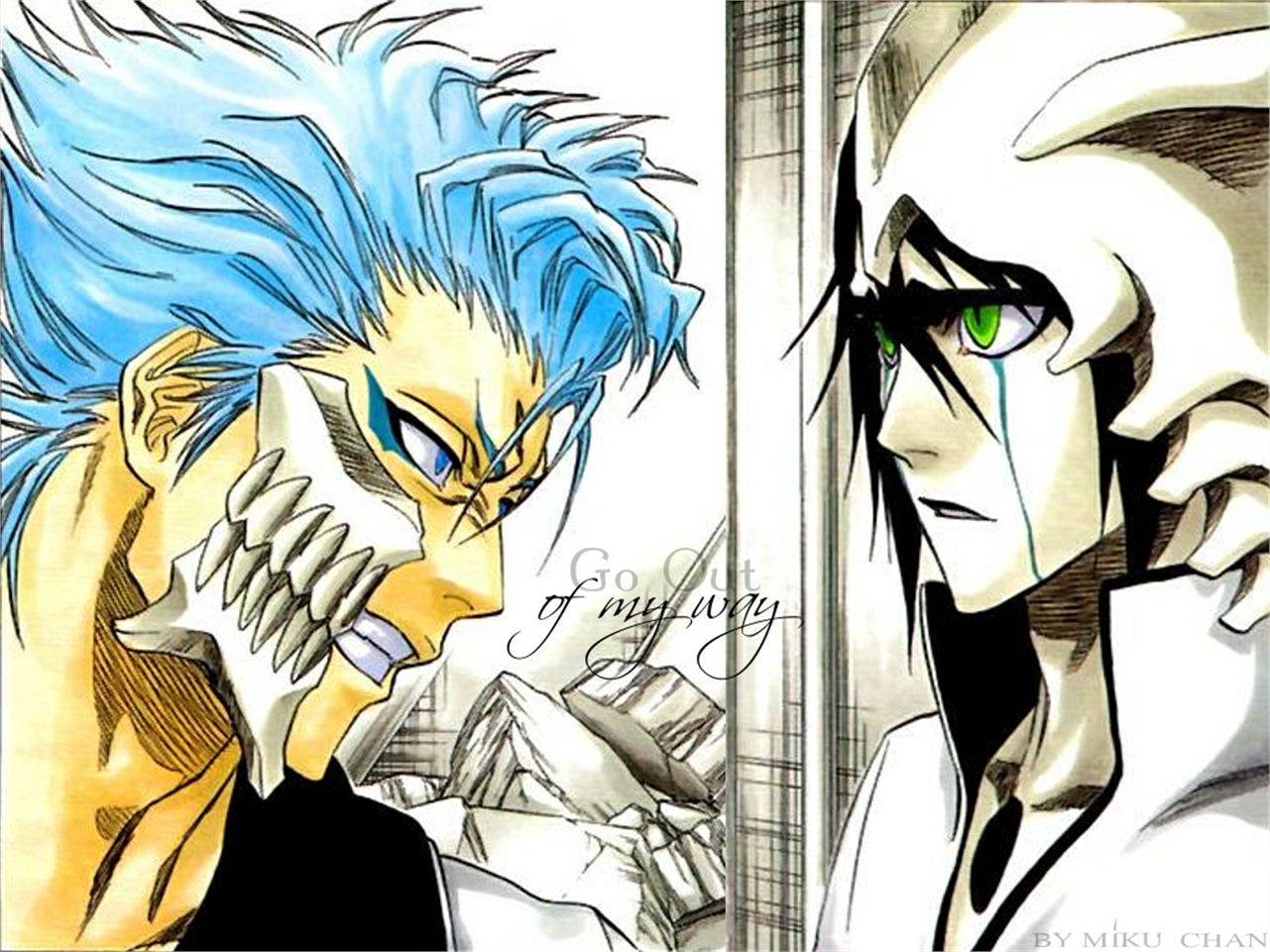 Laden Sie das Bleach, Animes, Ulquiorra Cifer, Grimmjow Jaegerjaquez-Bild kostenlos auf Ihren PC-Desktop herunter