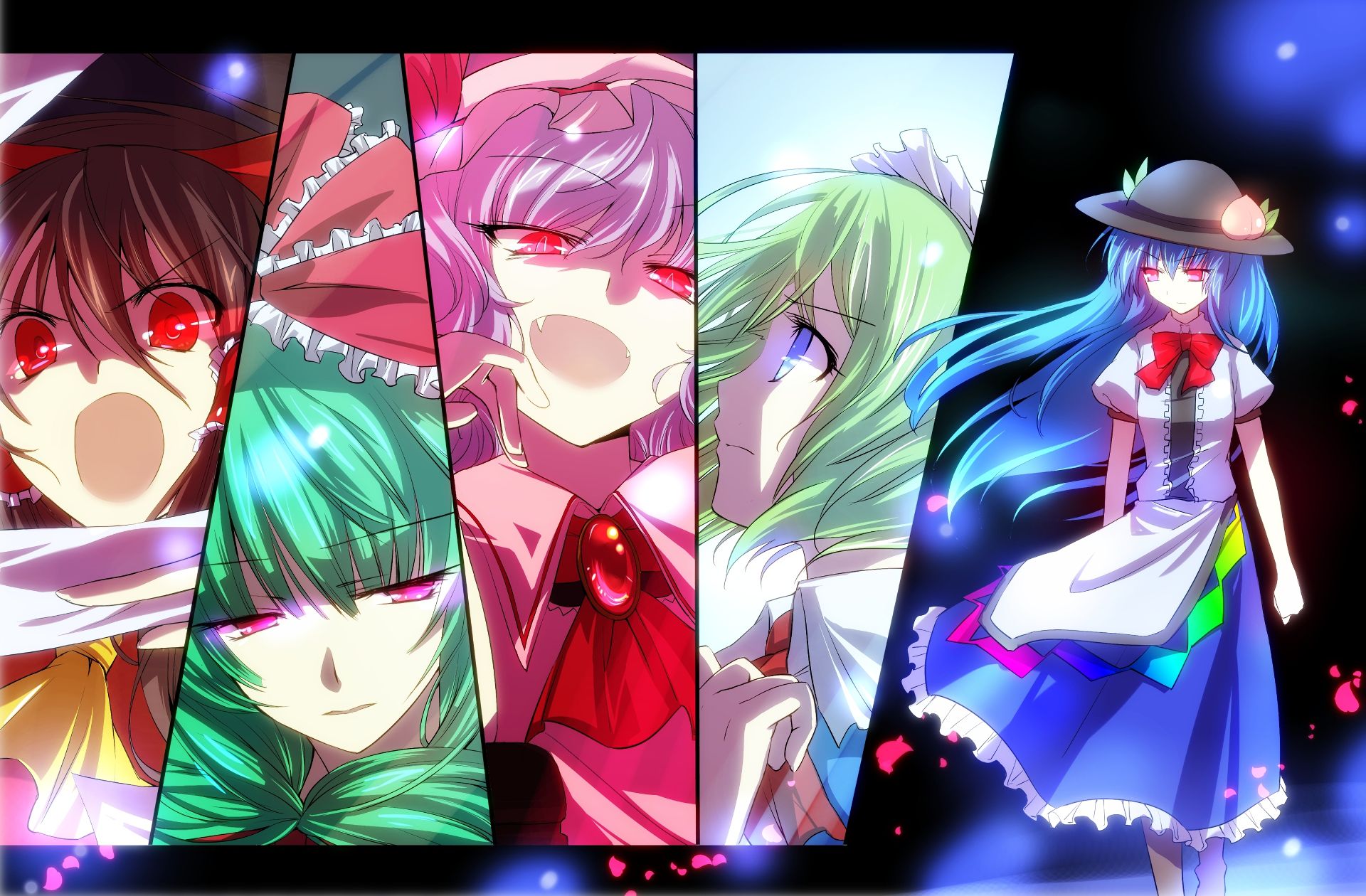 Descarga gratuita de fondo de pantalla para móvil de Animado, Remilia Escarlata, Touhou, Reimu Hakurei, Tenshi Hinanaui, Hina Kagiyama, Ruukoto (Touhou).