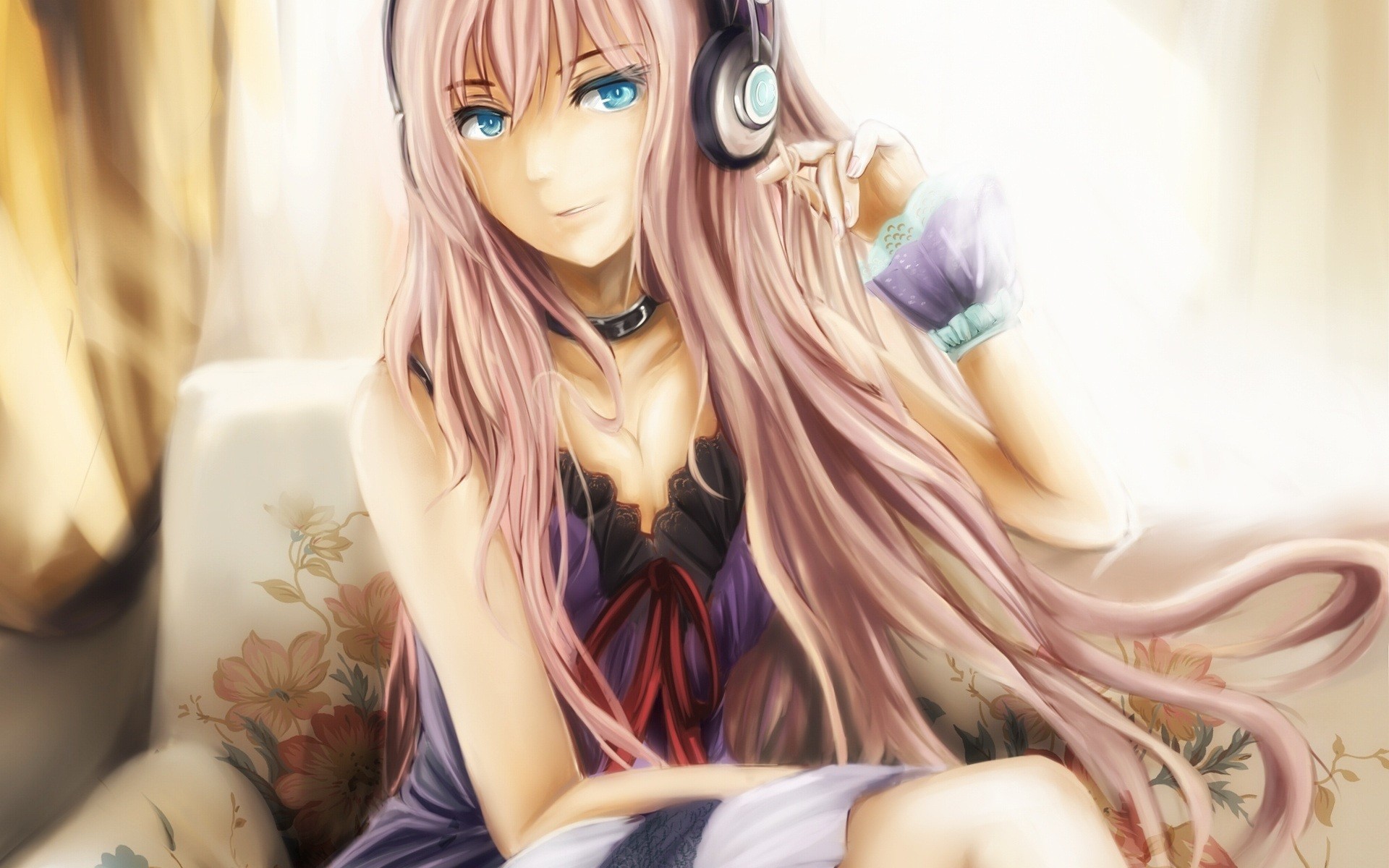 Download mobile wallpaper Anime, Headphones, Smile, Blonde, Vocaloid, Blue Eyes, Long Hair, Ia (Vocaloid) for free.