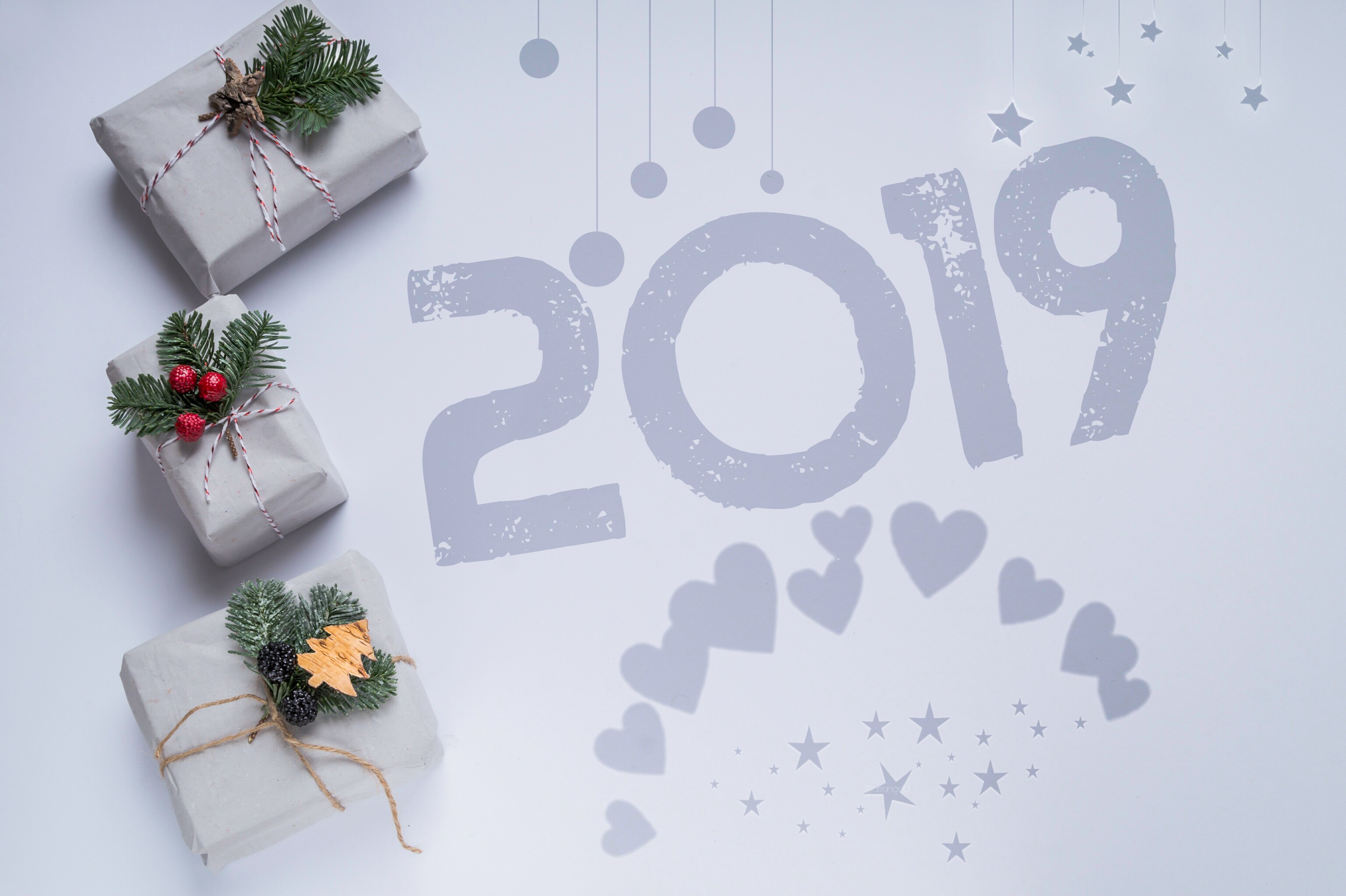 Download mobile wallpaper Holiday, Gift, New Year 2019 for free.