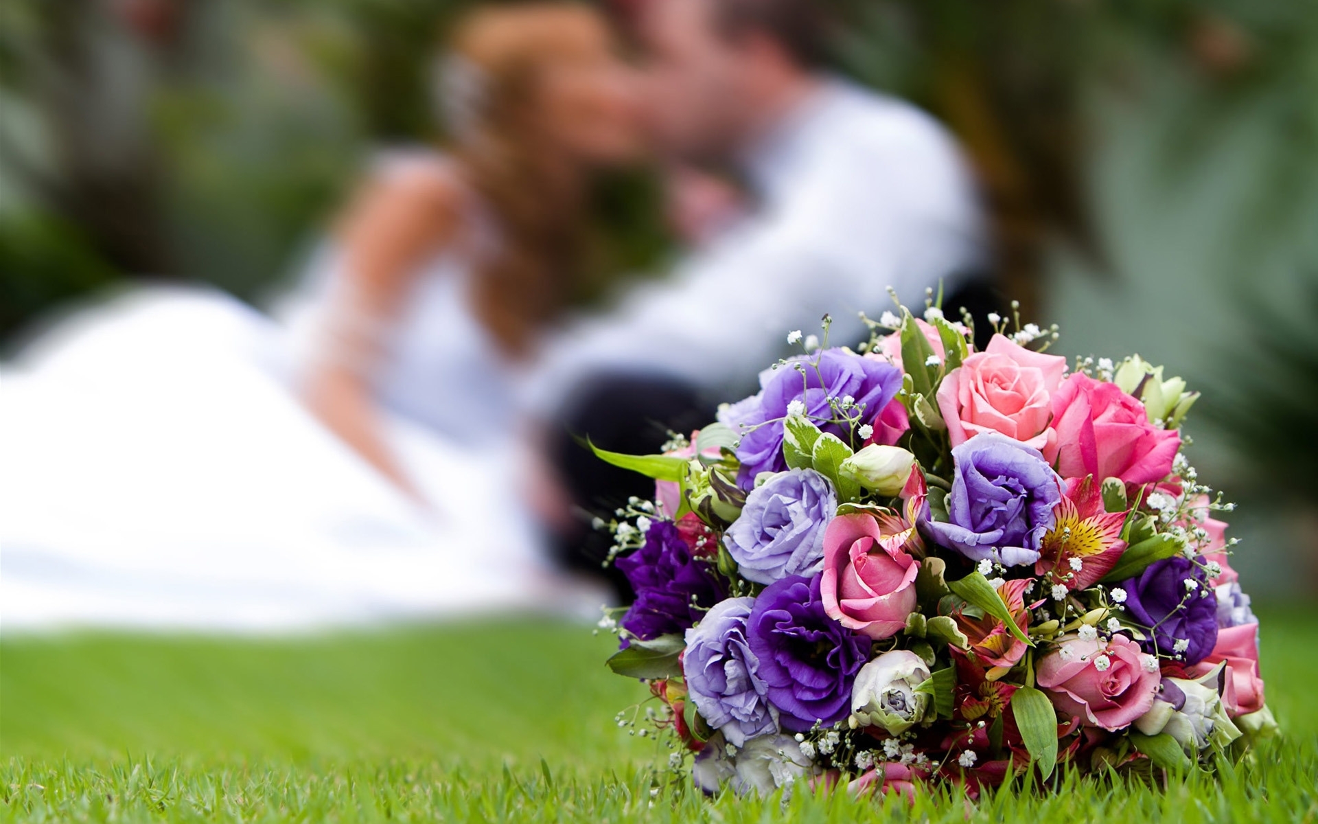 Free download wallpaper Holidays, Flowers, Roses, Bouquets, Wedding on your PC desktop