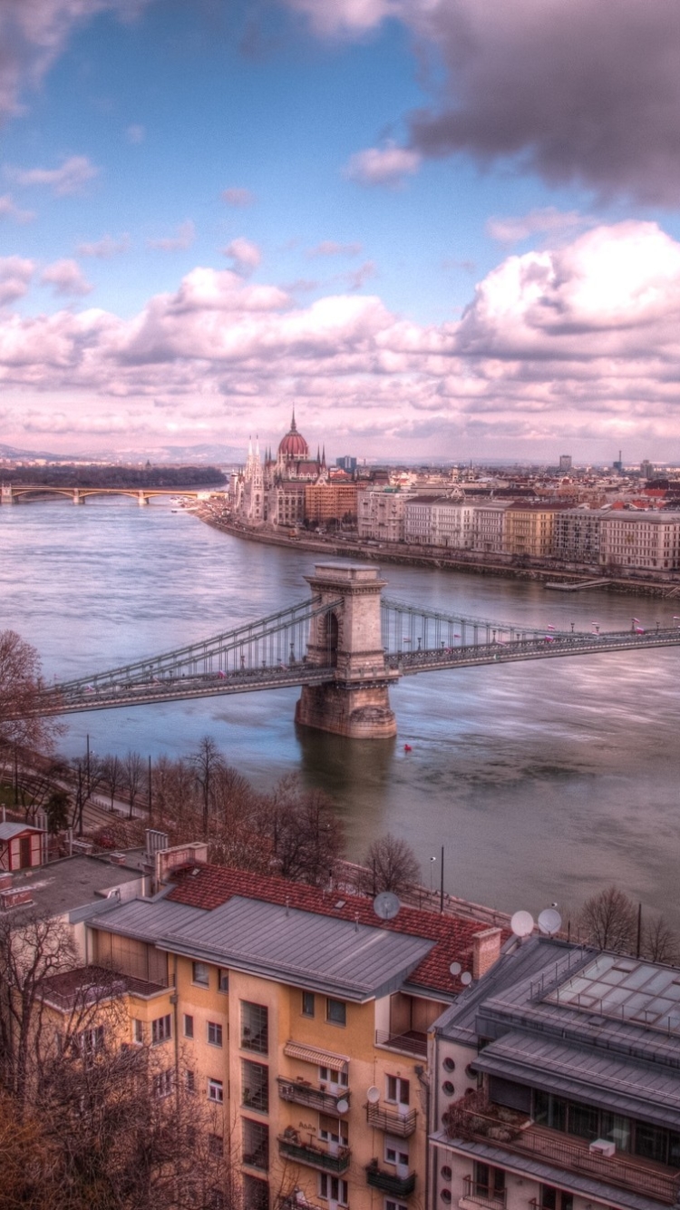Download mobile wallpaper Cities, Bridge, Hungary, Budapest, Danube, Man Made for free.