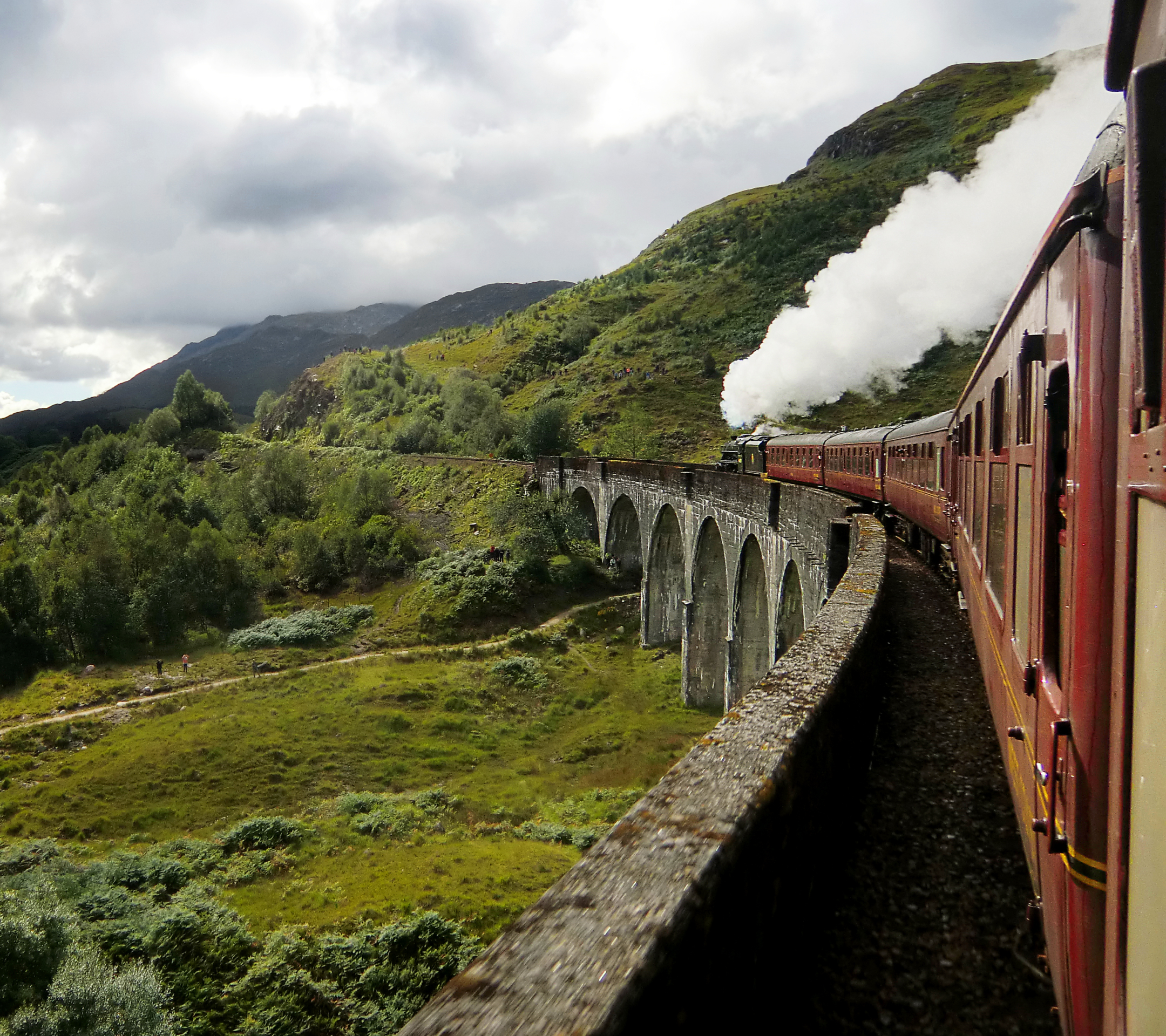 Free download wallpaper Landscape, Scotland, Train, Photography on your PC desktop