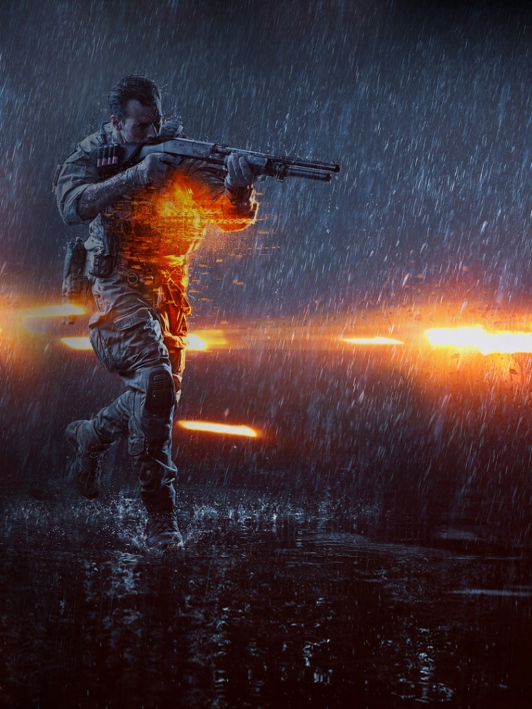 Handy-Wallpaper Regen, Schlachtfeld, Computerspiele, Battlefield 4 kostenlos herunterladen.