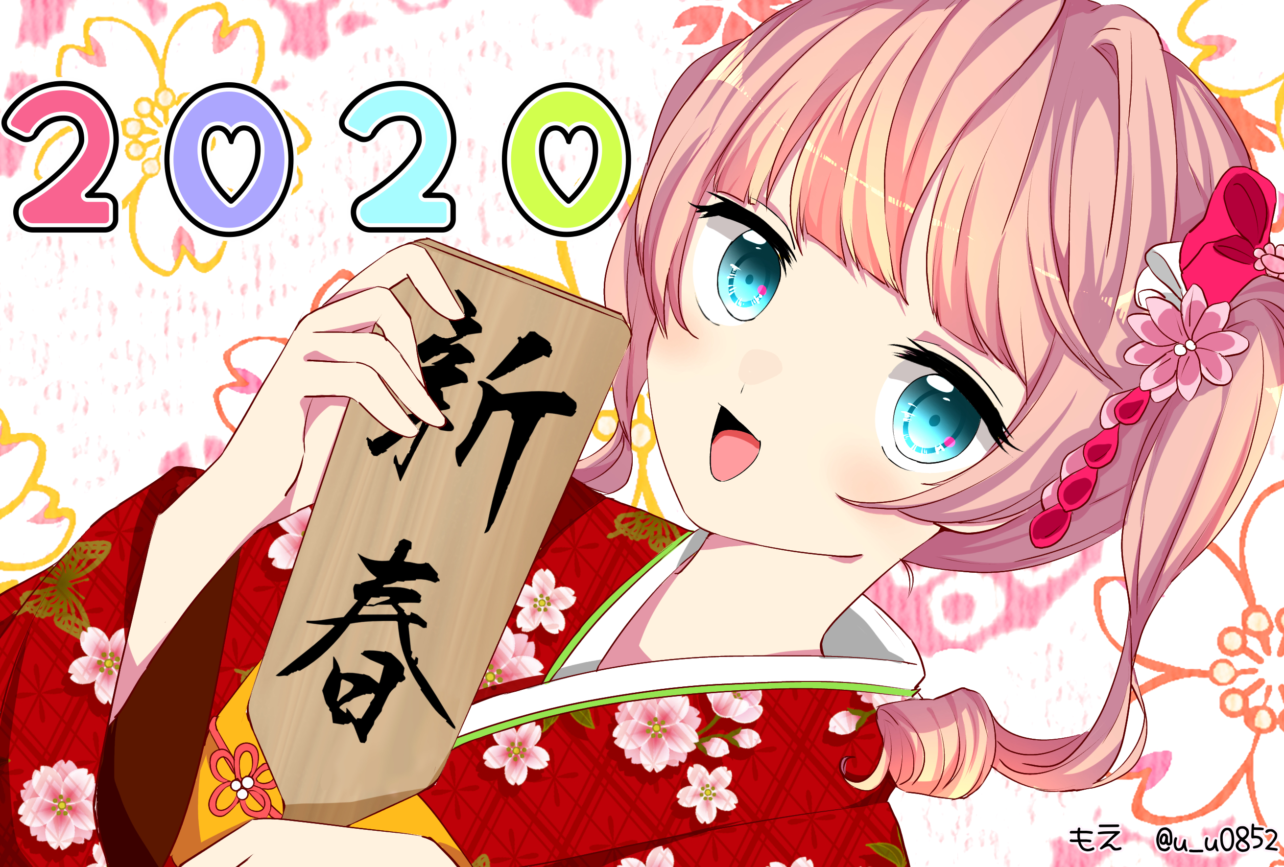 Baixar papel de parede para celular de Anime, Olhos Azuis, Original, Olhos Aqua, Ano Novo 2020 gratuito.