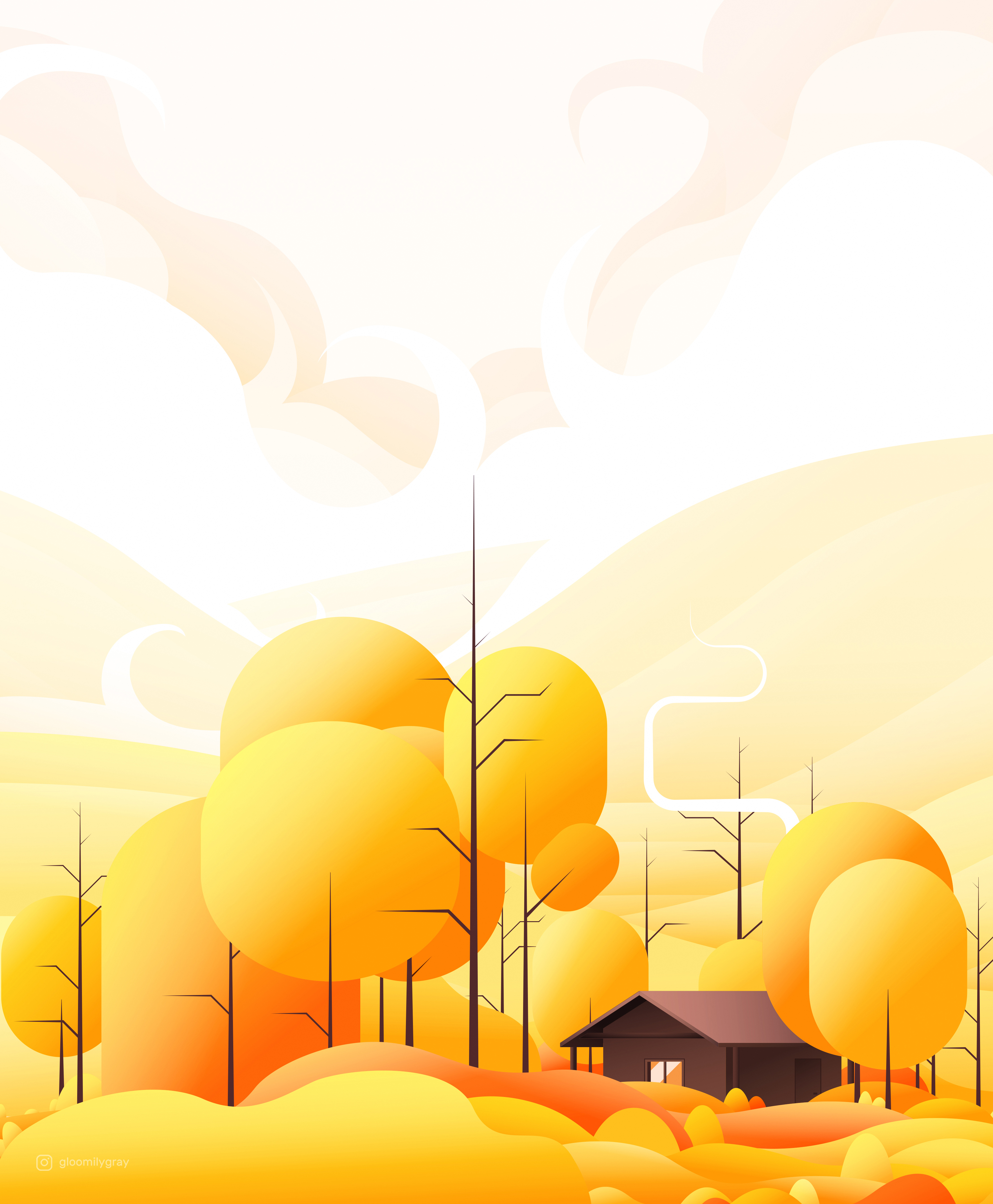 Free download wallpaper Trees, Art, Building, House, Vector on your PC desktop