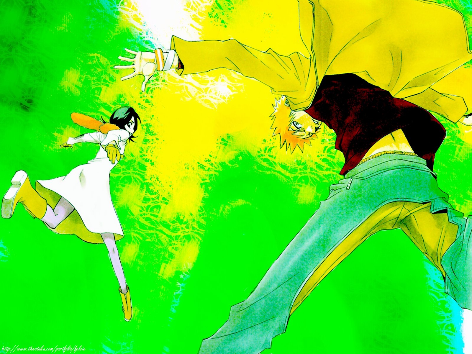 Free download wallpaper Anime, Bleach, Rukia Kuchiki, Ichigo Kurosaki on your PC desktop