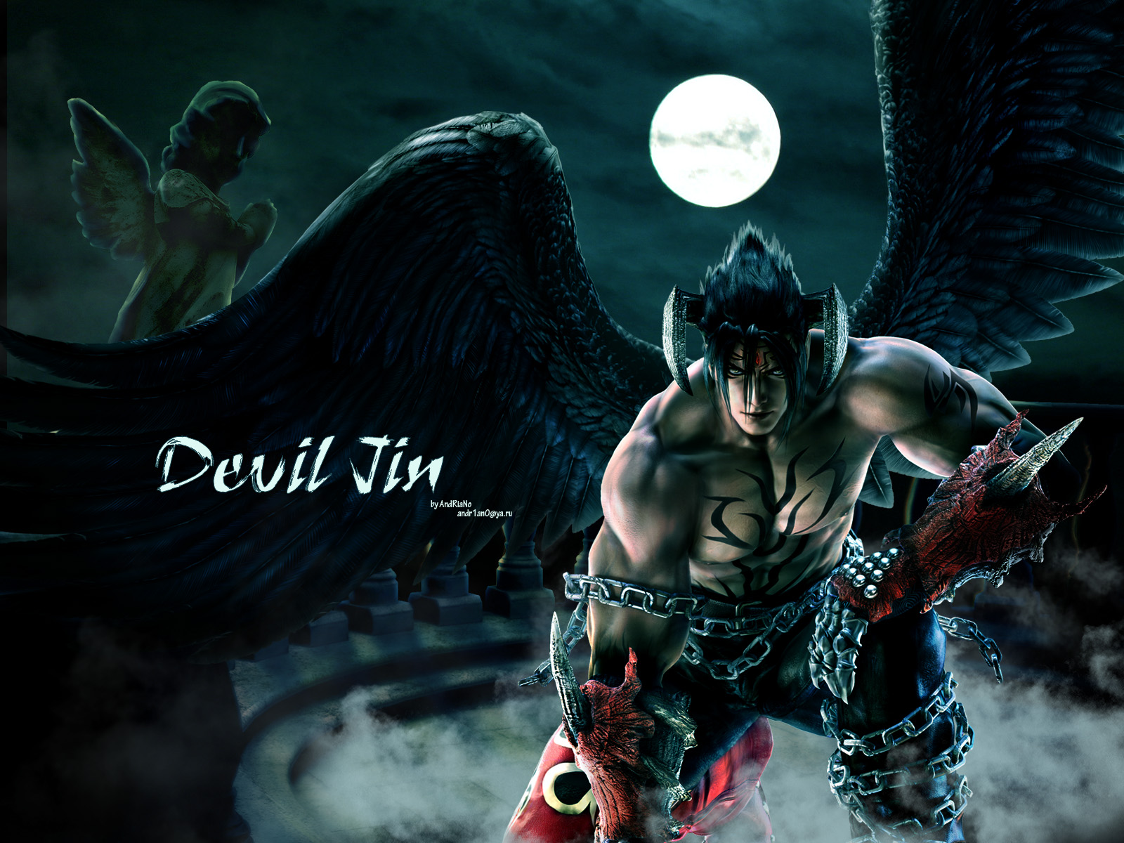 devil jin (tekken), tekken 6, tekken, video game, angel, warrior, wings