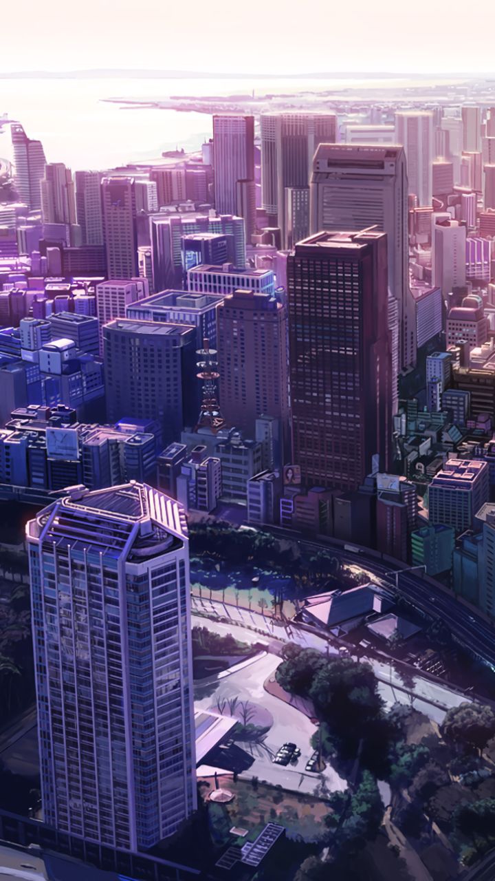 Download mobile wallpaper Anime, City for free.