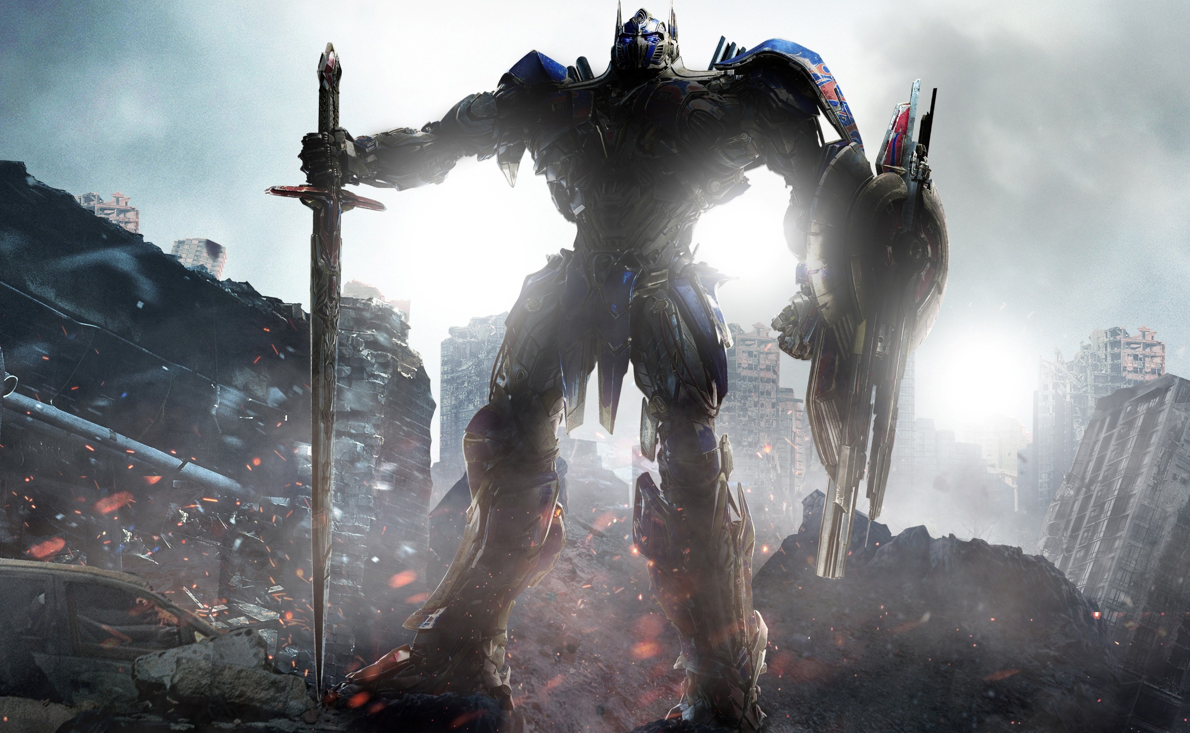 transformers, movie, transformers: the last knight, optimus prime, robot, shield, sword