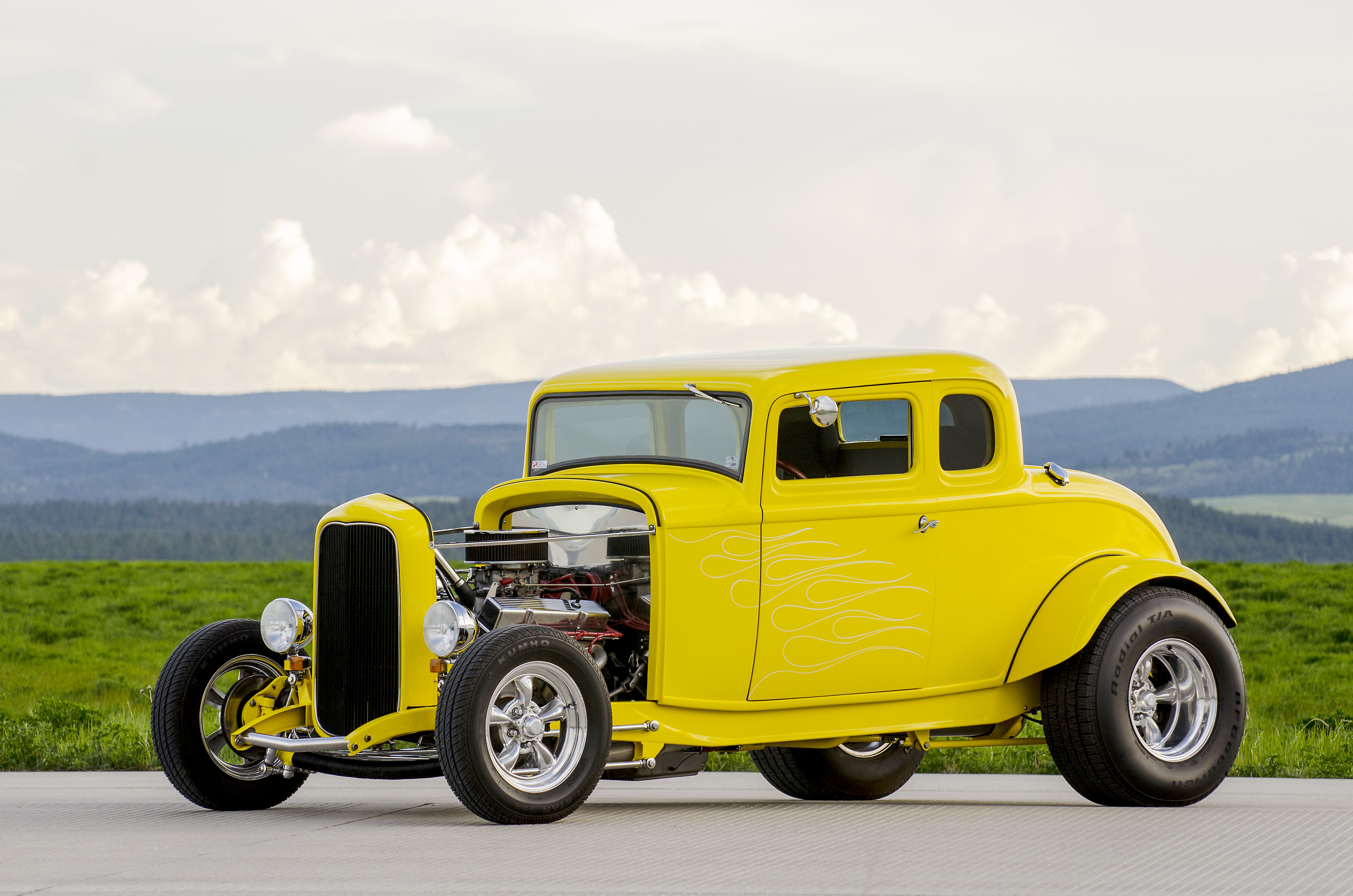 Free download wallpaper Old, Vintage Car, Classic Car, Vehicles, Hot Rod, Yellow Car on your PC desktop