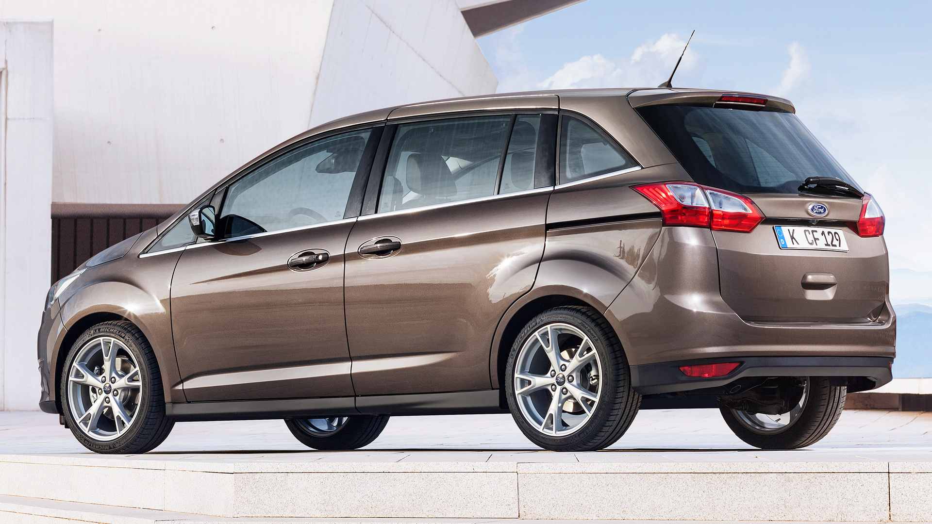 Download mobile wallpaper Ford, Car, Vehicles, Brown Car, Compact Mpv, Ford Grand C Max for free.