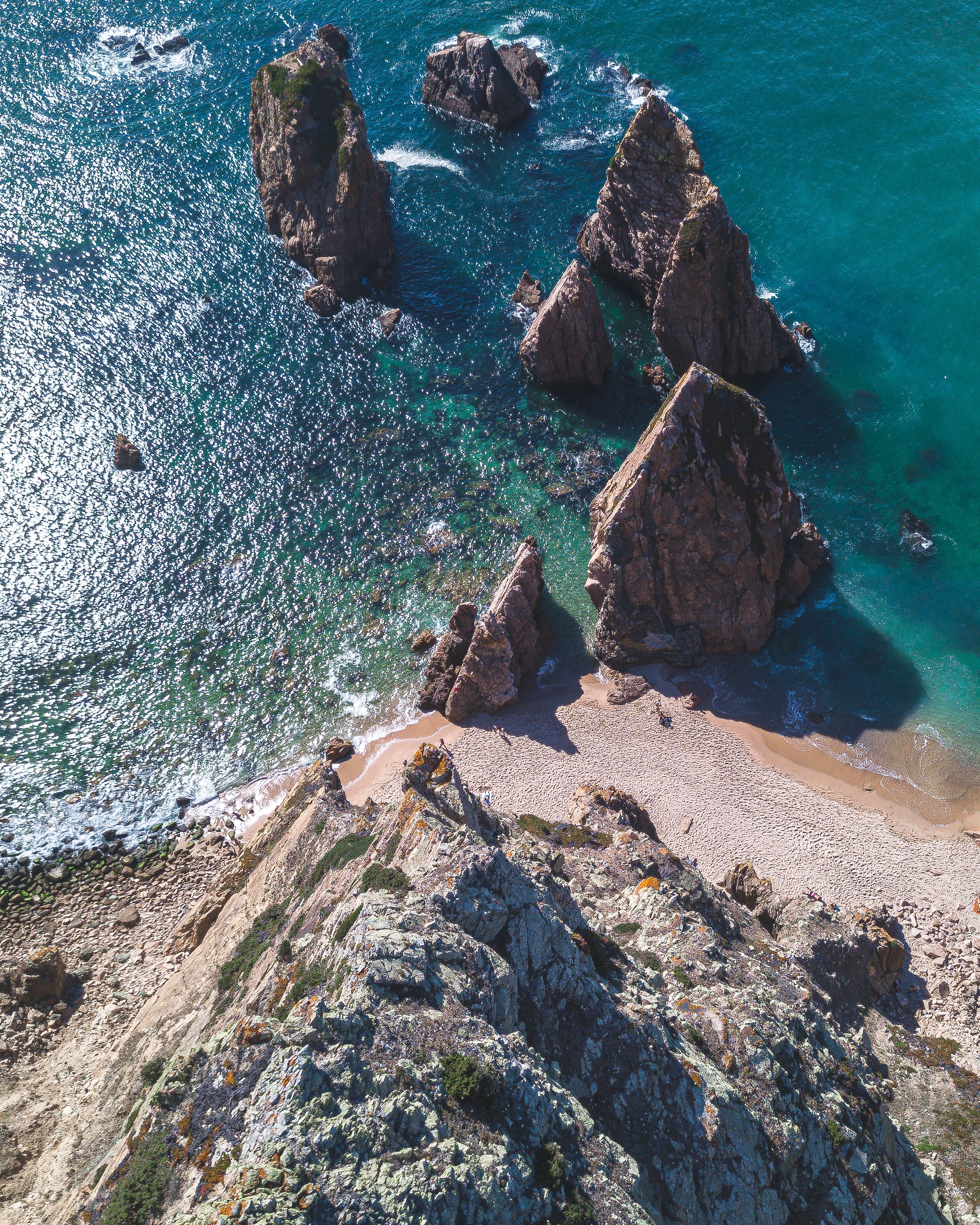 rocks, stones, nature, sea, view from above, coast Desktop home screen Wallpaper
