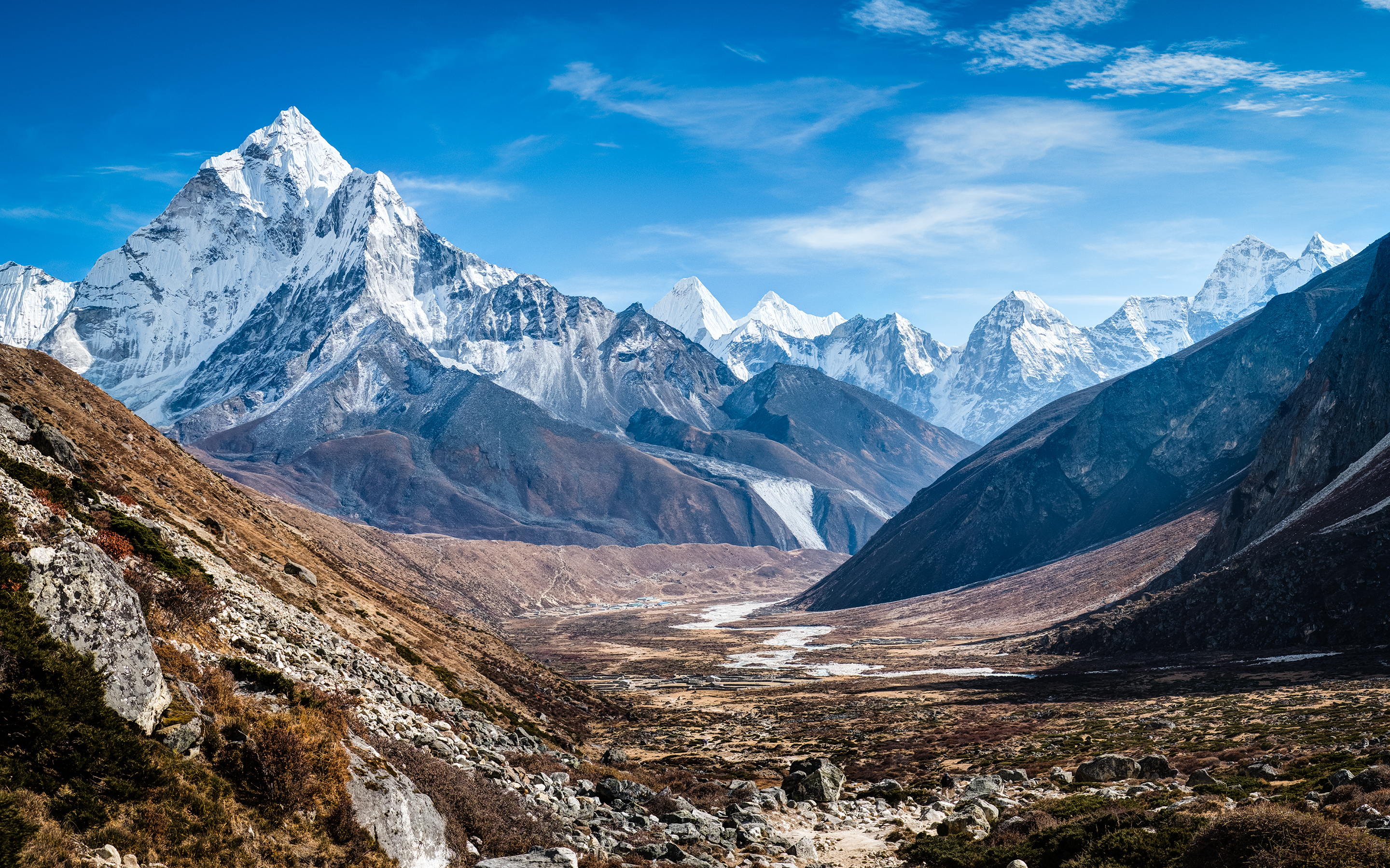 Скачать картинку Гималаи, Снег, Горы, Ландшафт, Природа, Гора, Земля/природа в телефон бесплатно.