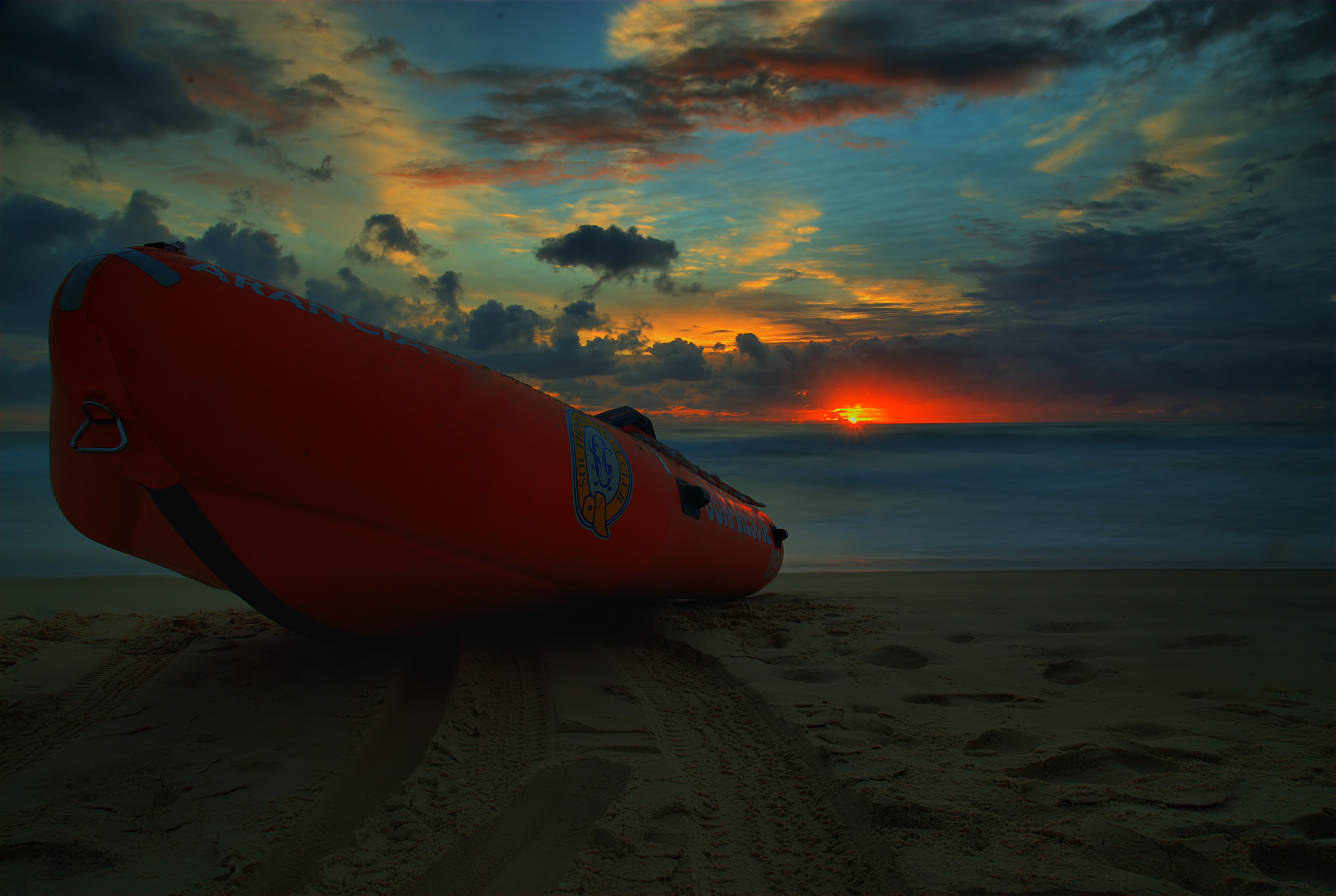 Free download wallpaper Sunset, Sea, Beach, Horizon, Ocean, Boat, Vehicles on your PC desktop