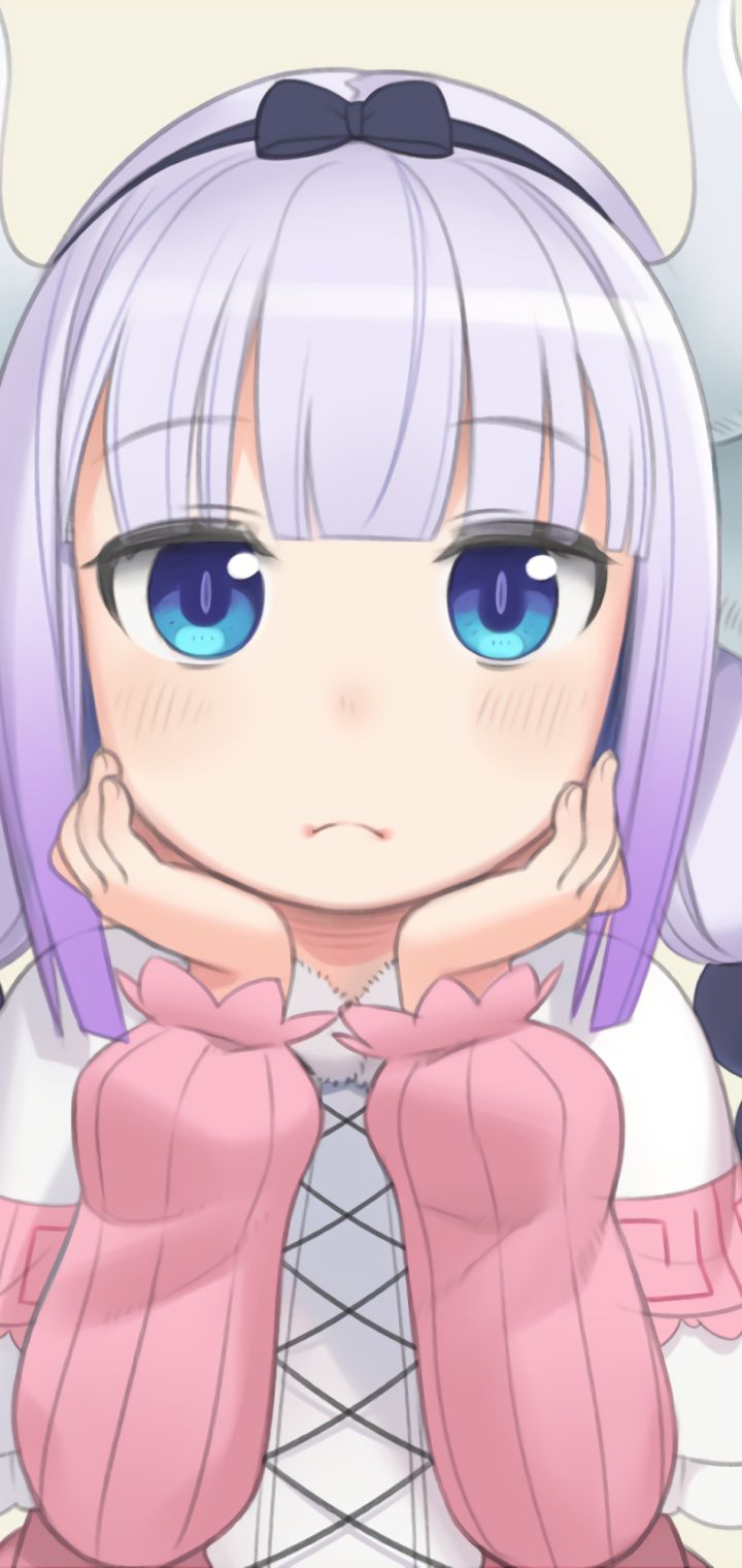 Descarga gratuita de fondo de pantalla para móvil de Ojos Azules, Animado, Cabello Purpura, Kobayashi San Chi No Maid Dragon, Kanna Kamui.