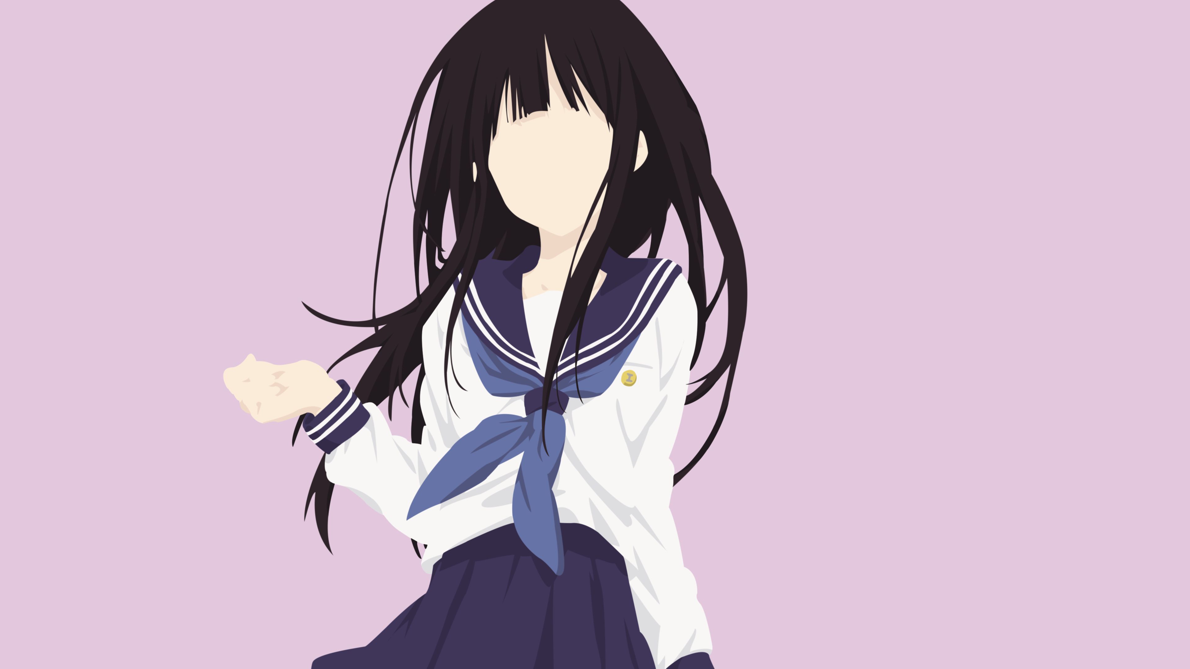 Download mobile wallpaper Anime, School Uniform, Minimalist, Eru Chitanda, Hyouka for free.