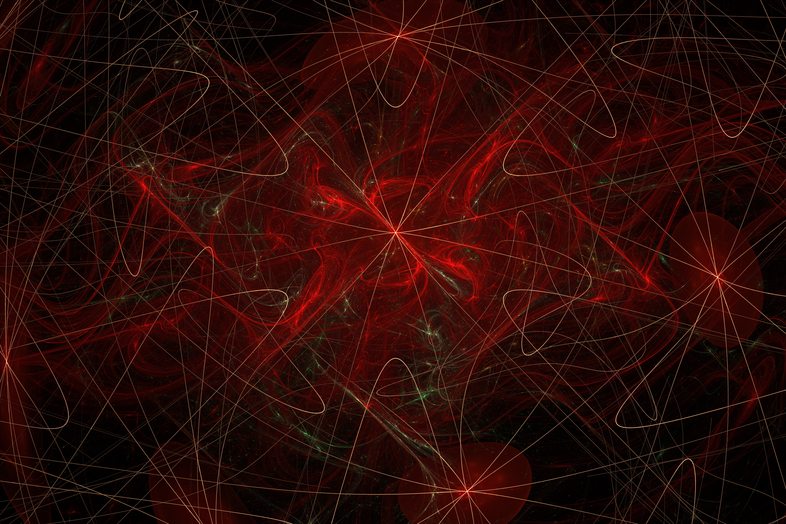 Horizontal Wallpaper abstract, red, lines, fractal, confused, intricate