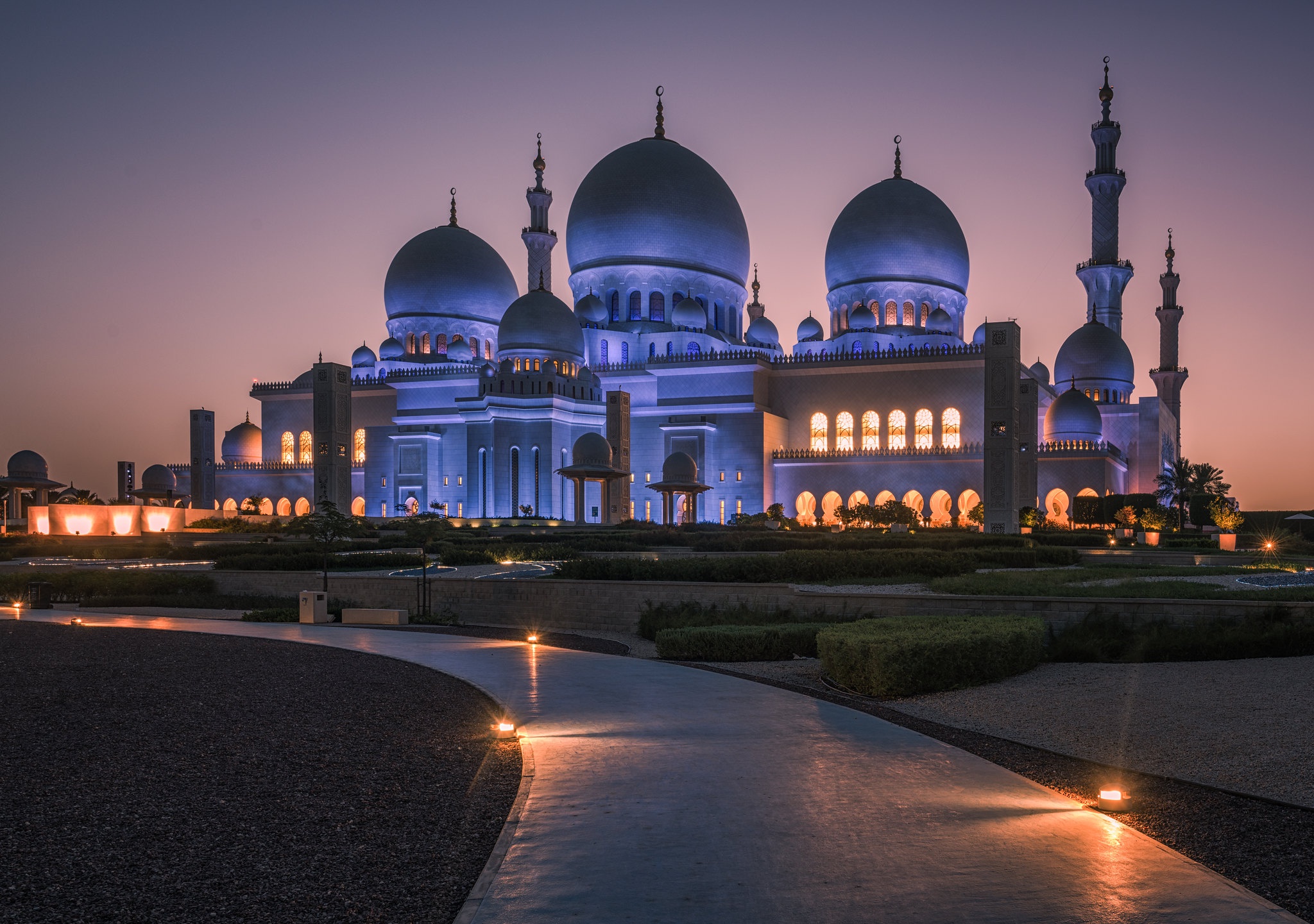 Download mobile wallpaper Night, Architecture, Dome, Mosque, Religious, Mosques for free.