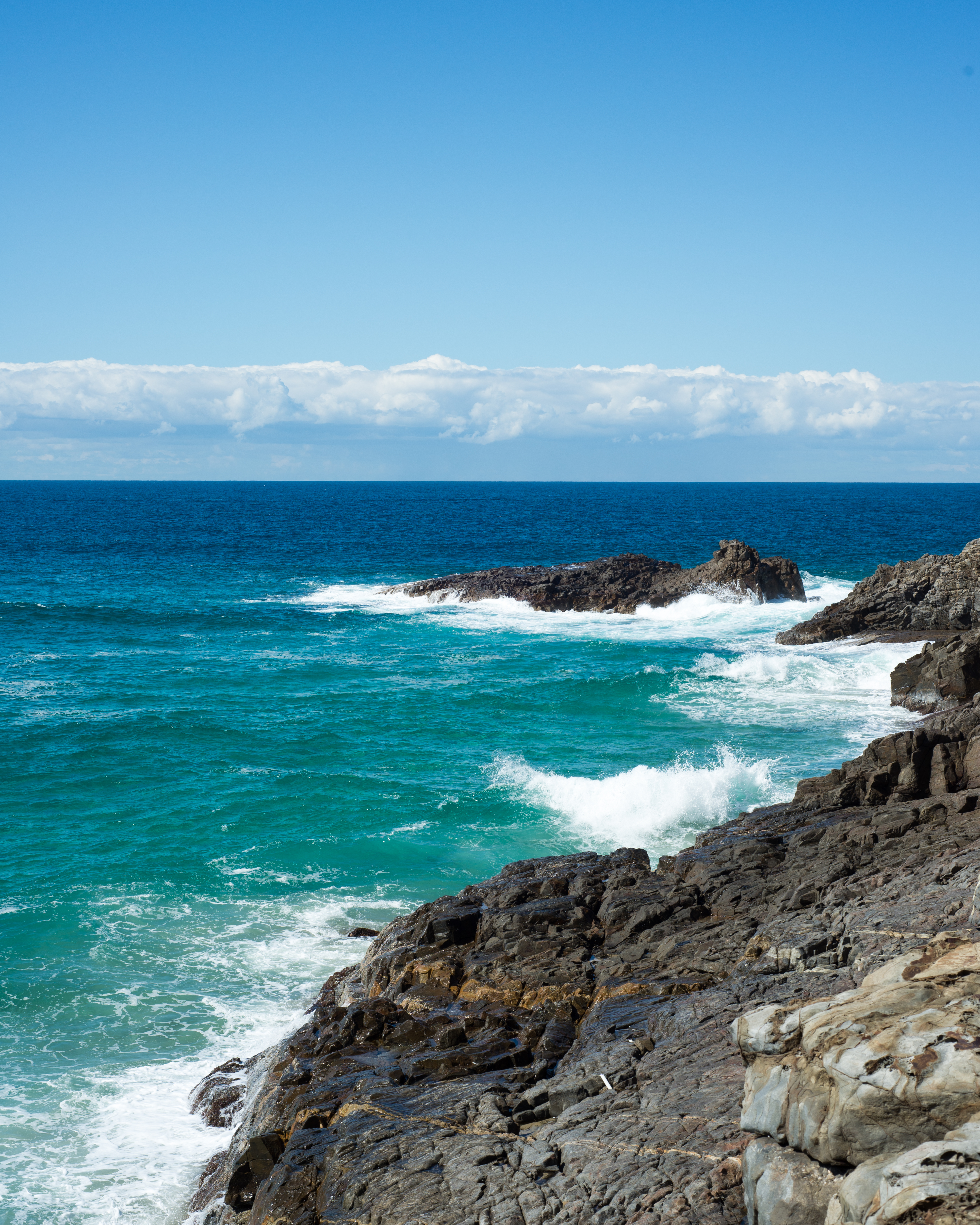 PC Wallpapers nature, sea, rocks, horizon, coast, surf