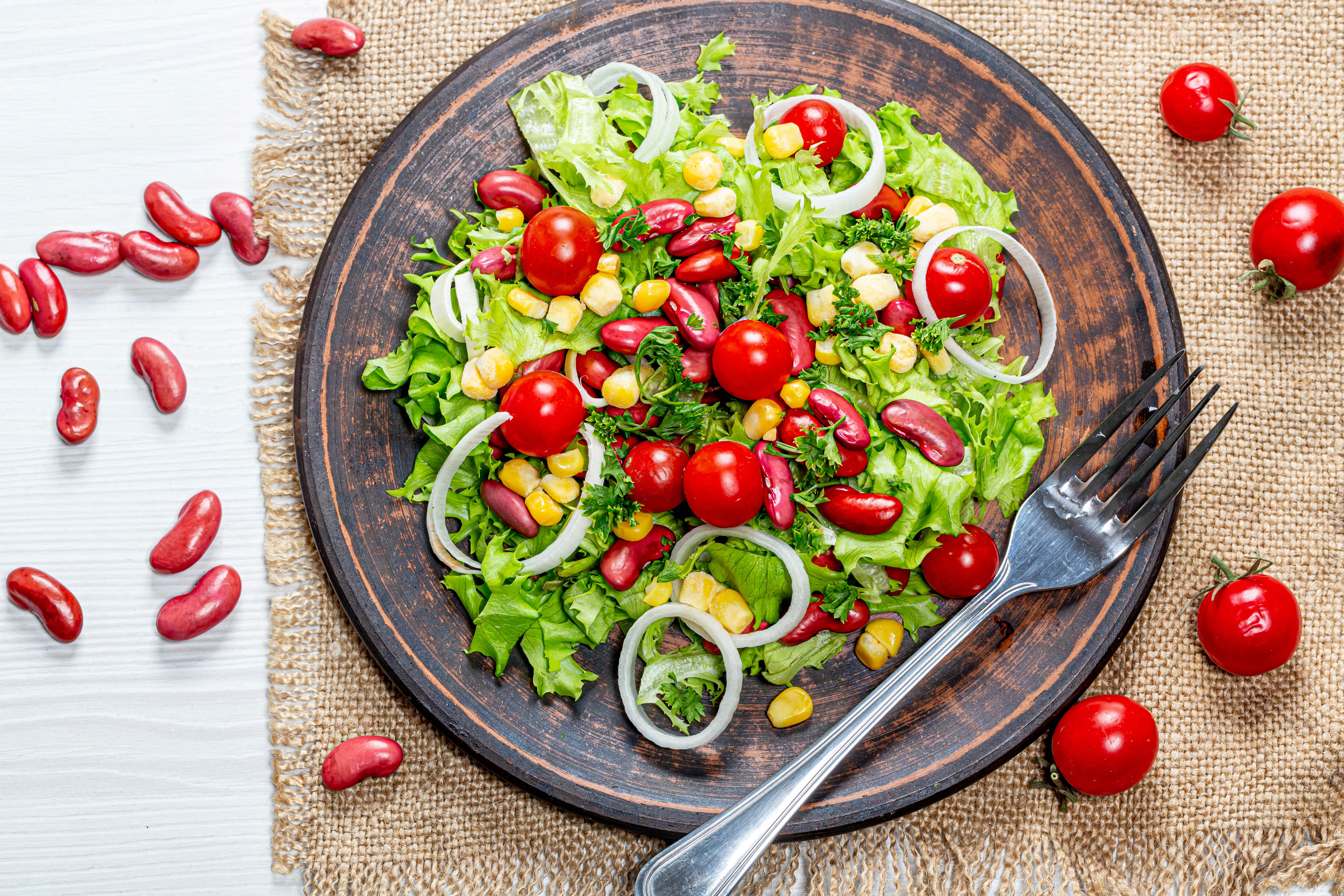 Download mobile wallpaper Food, Salad, Tomato, Vegetable for free.