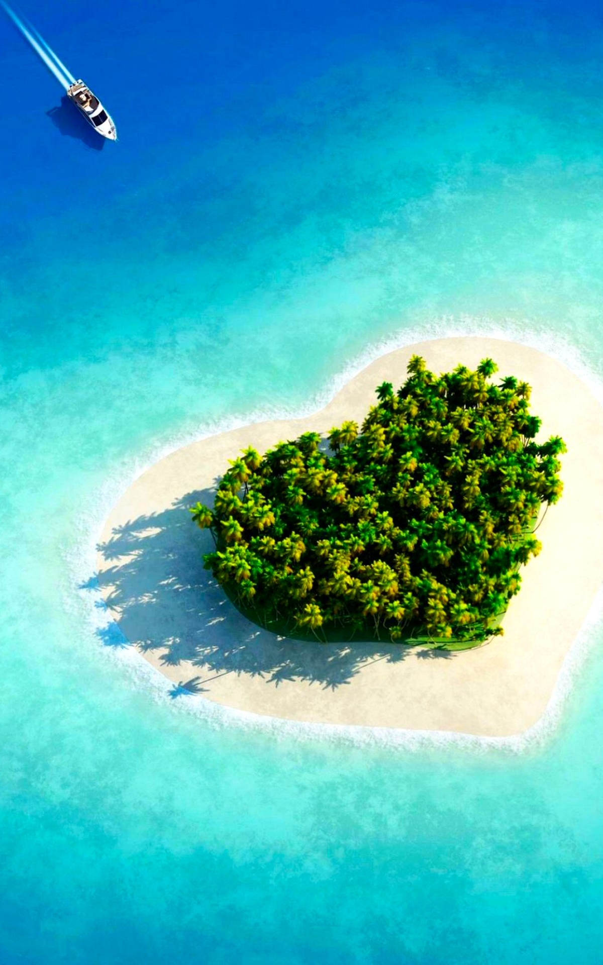 Скачать картинку Пляж, Лето, Остров, Сердце, Тропический, Мальдивы, Земля/природа в телефон бесплатно.