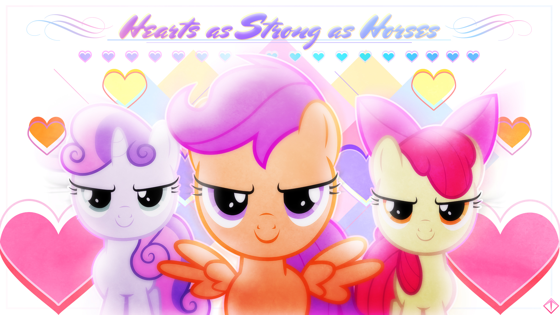 tv show, my little pony: friendship is magic, apple bloom, my little pony, scootaloo (my little pony), sweetie belle, vector