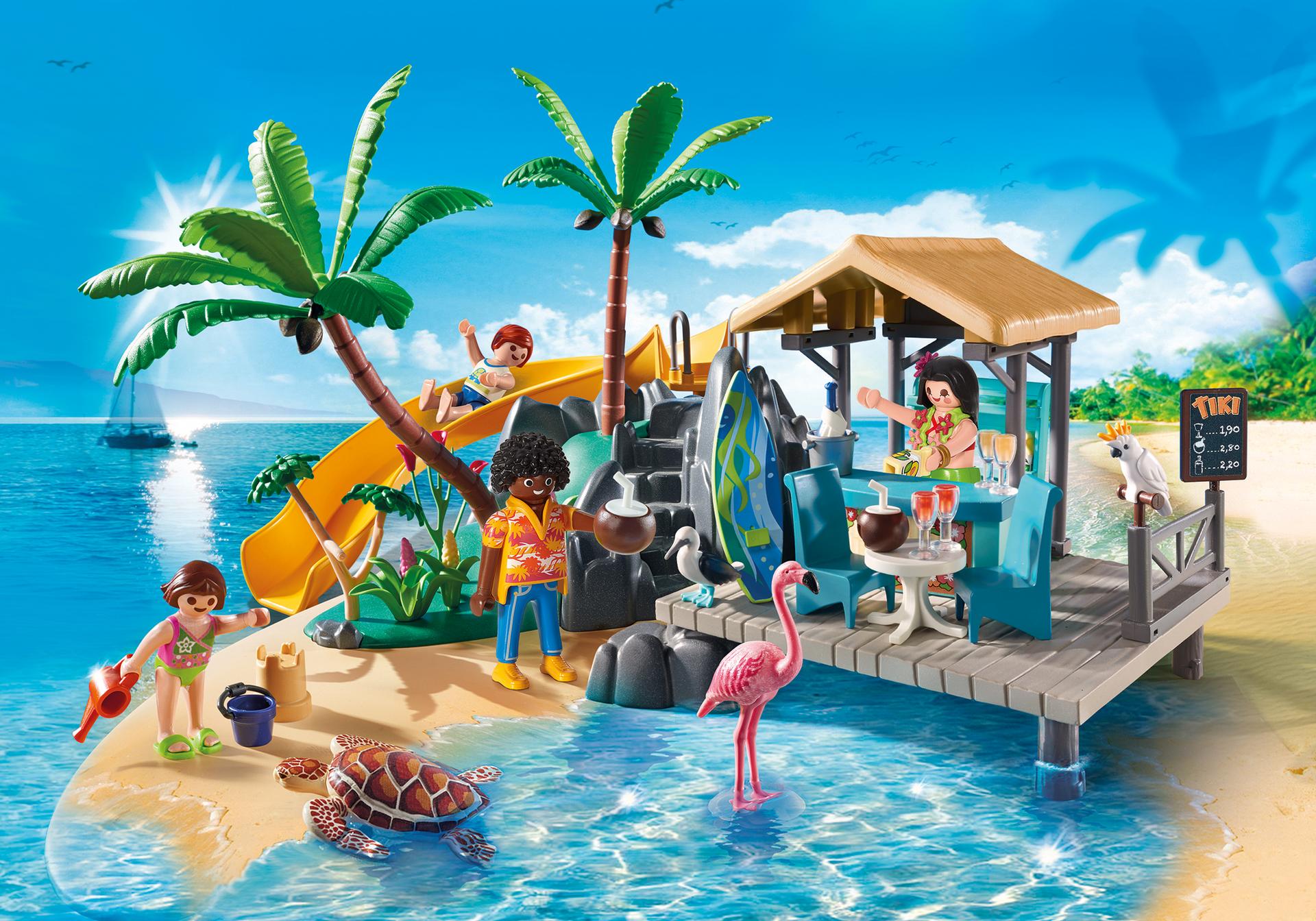 Download mobile wallpaper Water, Beach, Sand, Flamingo, Toy, Child, Turtle, Party, Man Made, Palm Tree for free.