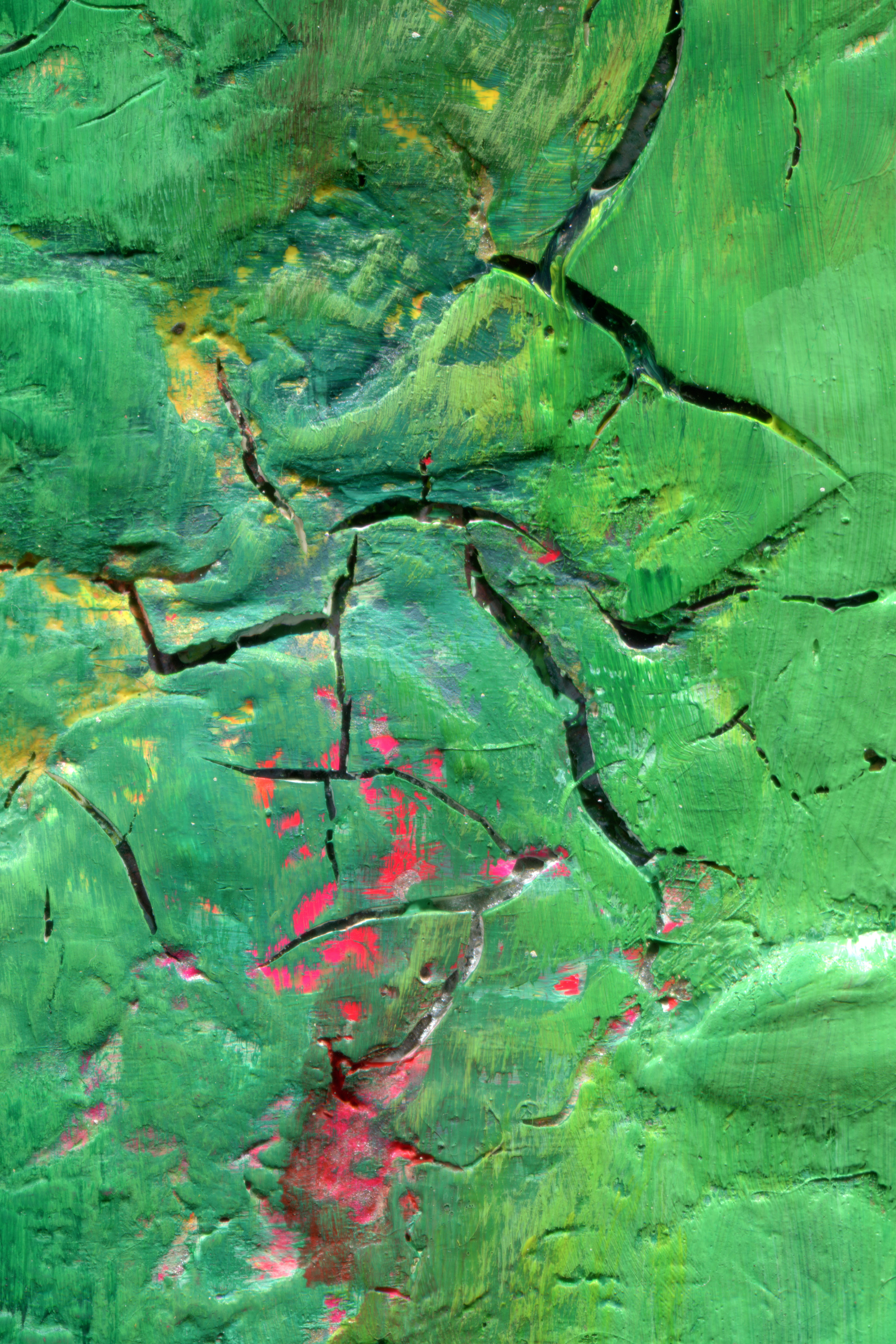 abstract, green, macro, paint, cracks, crack UHD