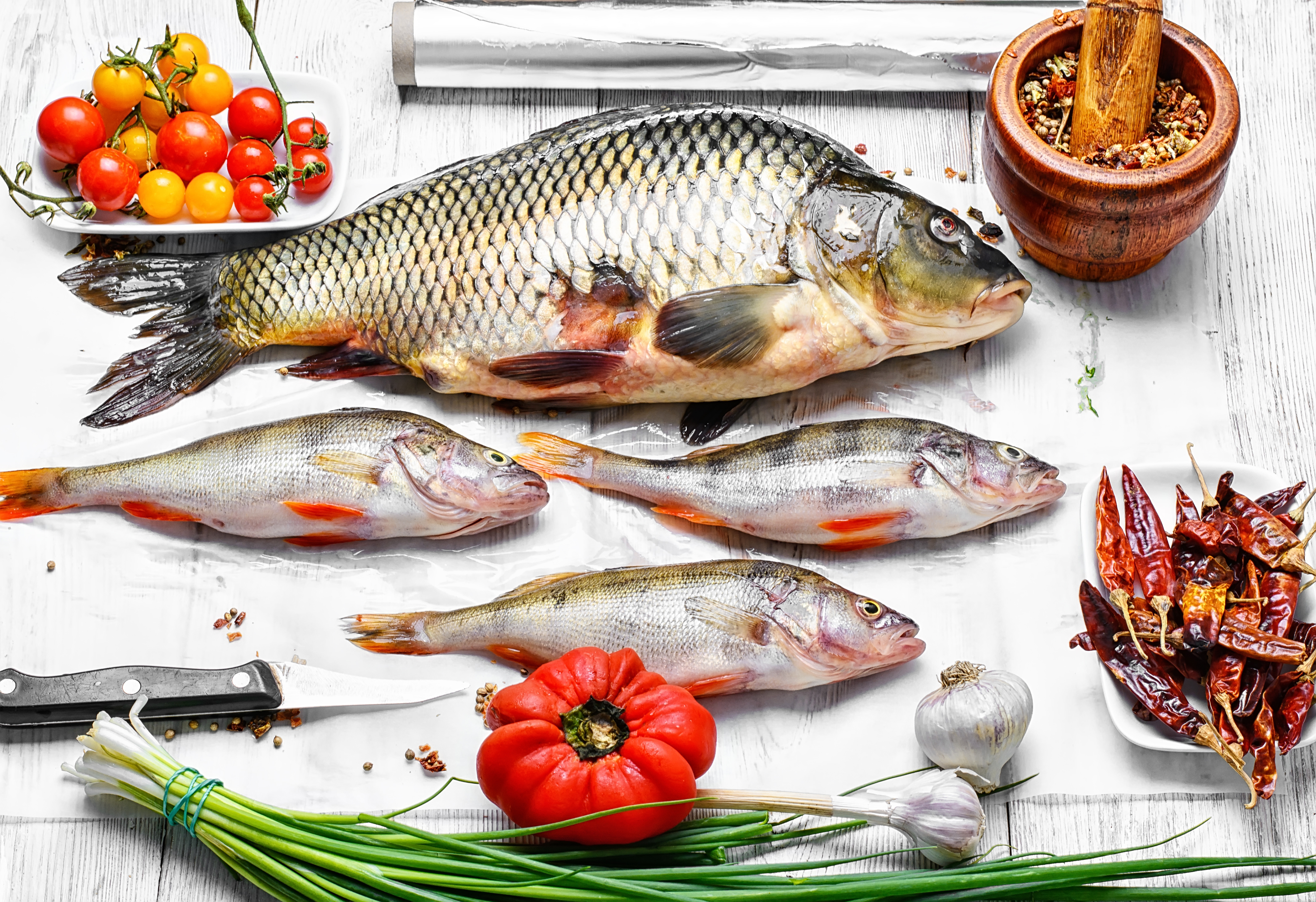 Handy-Wallpaper Fisch, Nahrungsmittel, Stillleben, Seeleben kostenlos herunterladen.