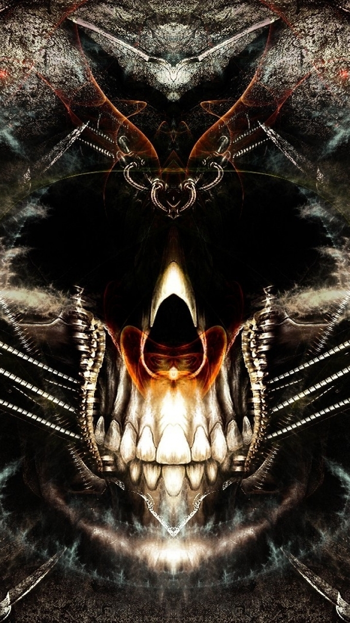 Download mobile wallpaper Dark, Skull for free.