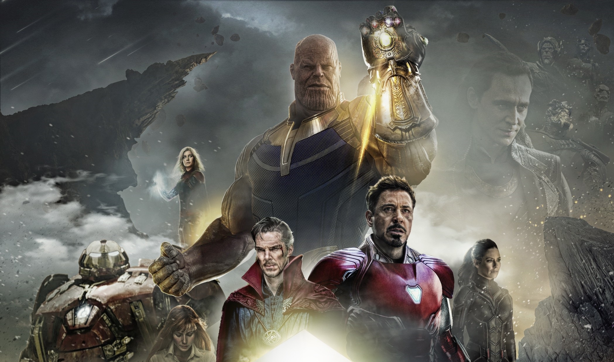 hulkbuster, doctor strange, movie, avengers: infinity war, iron man, loki (marvel comics), thanos, the avengers