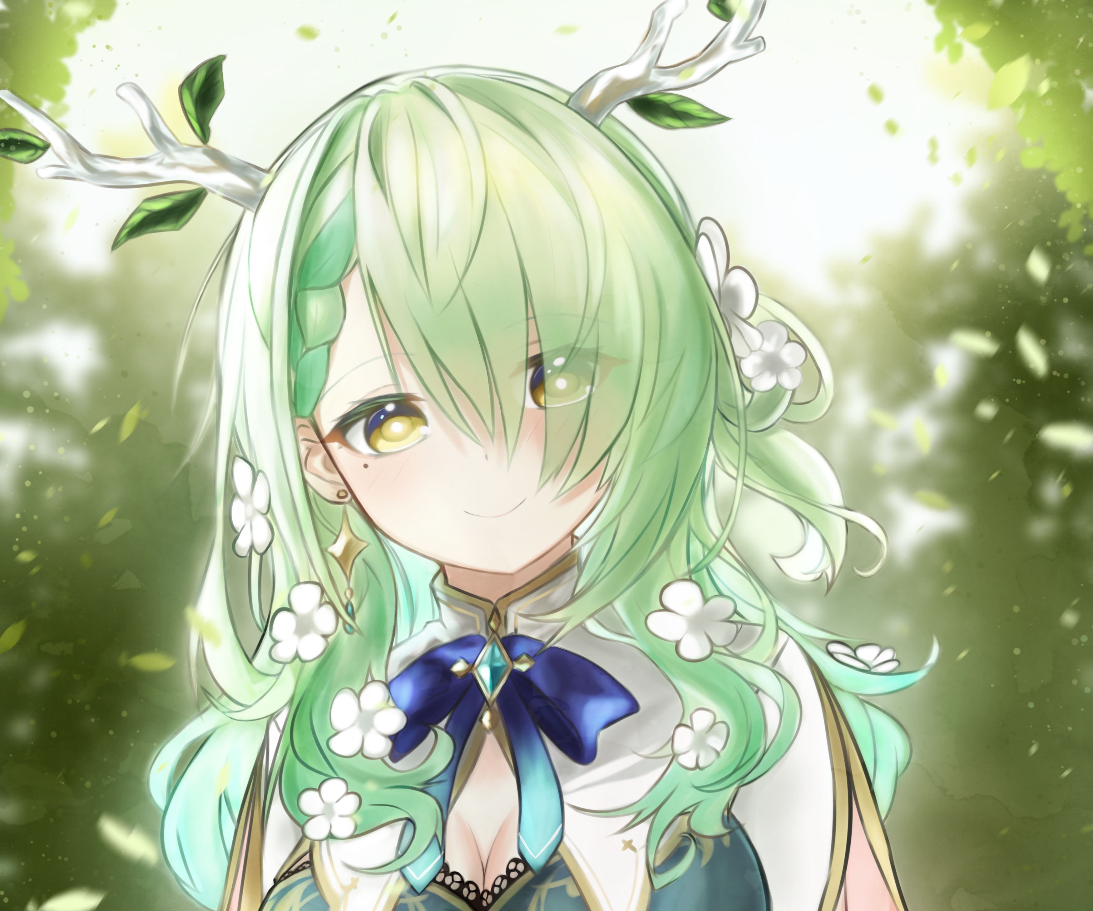 Free download wallpaper Anime, Green Hair, Virtual Youtuber, Hololive, Ceres Fauna on your PC desktop