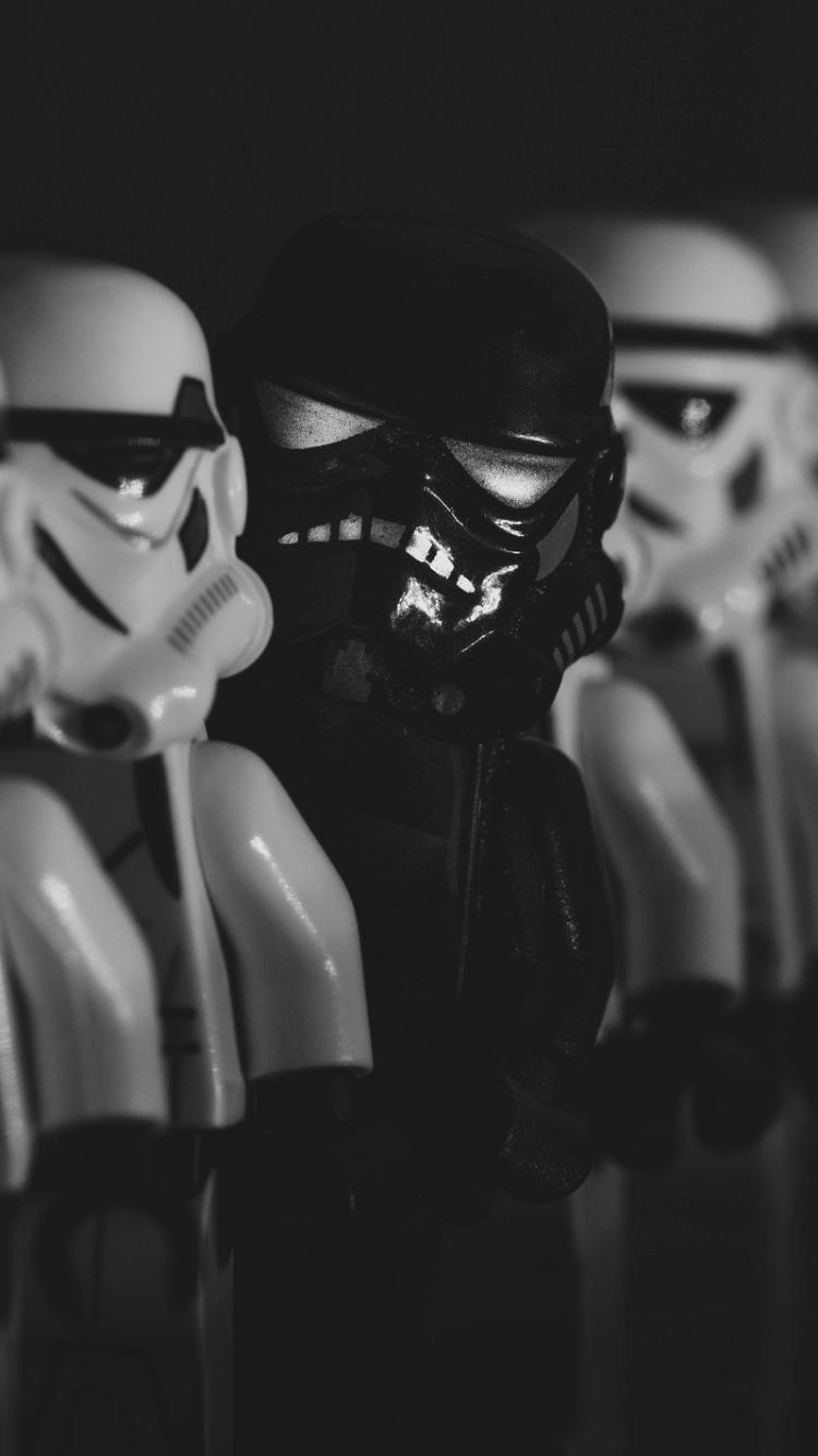 Baixar papel de parede para celular de Lego, Produtos, Preto Branco, Stormtrooper, Guerra Das Estrelas, Preto & Branco gratuito.