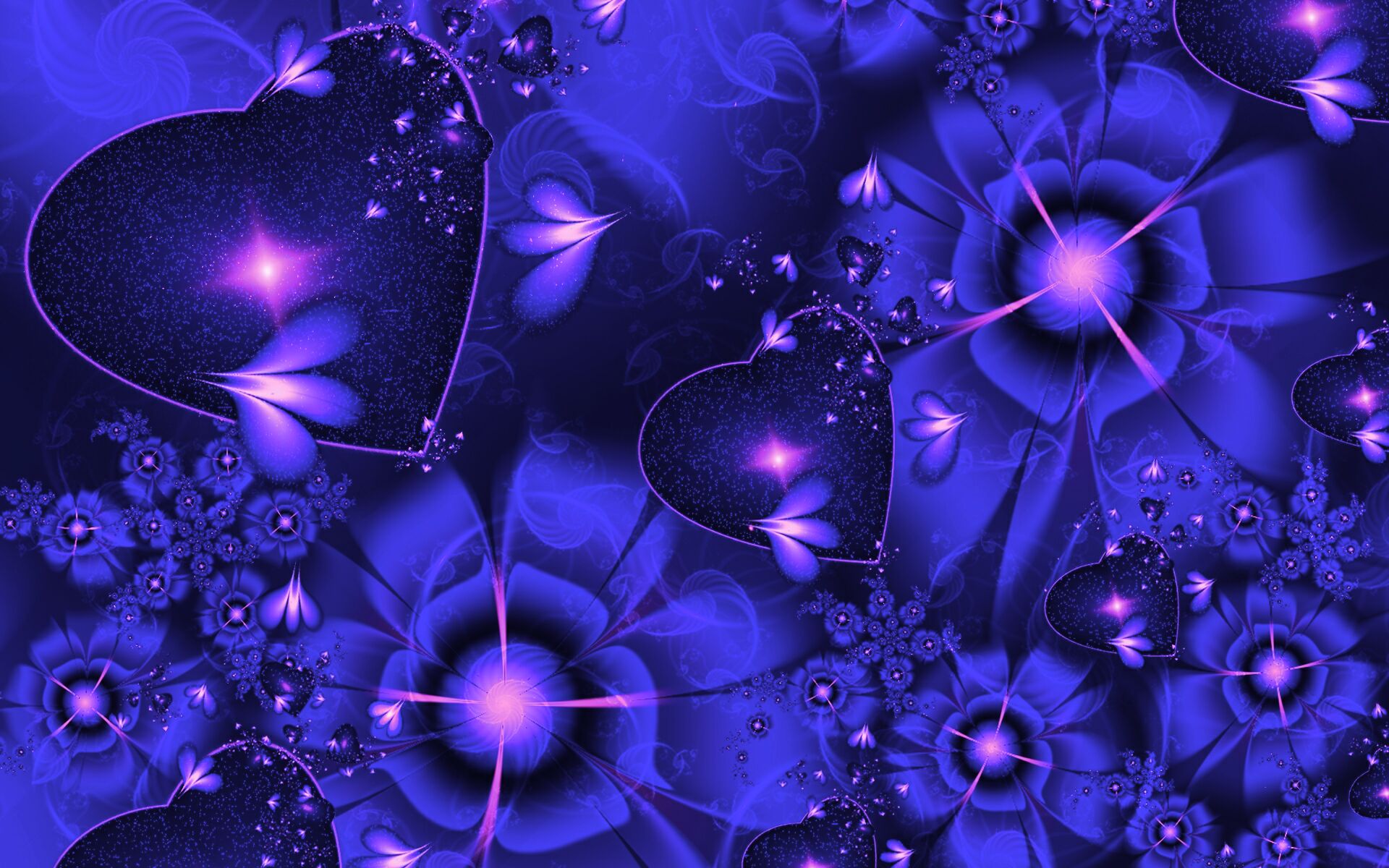 無料モバイル壁紙花, 青い, 紫の, 芸術的, 愛する, 心臓をダウンロードします。