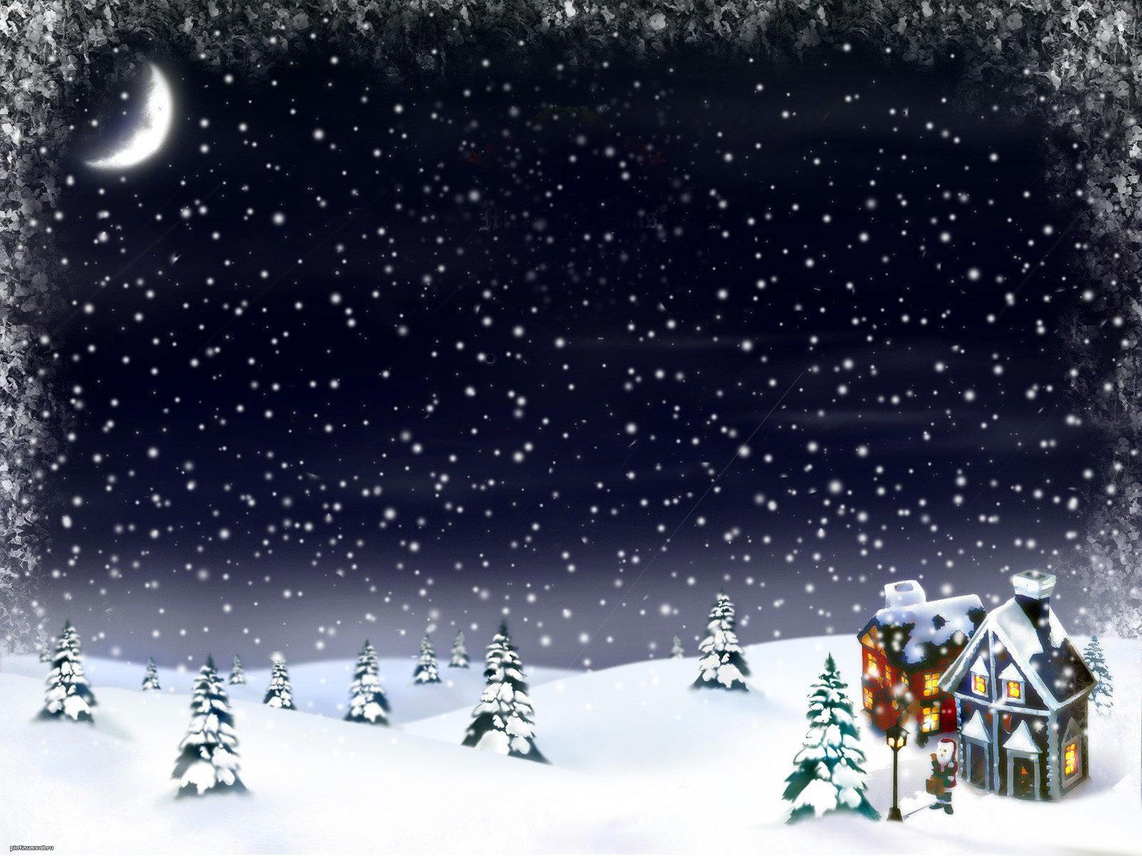 21453 Hintergrundbild herunterladen winter, häuser, schnee, tannenbaum, bilder, schwarz - Bildschirmschoner und Bilder kostenlos
