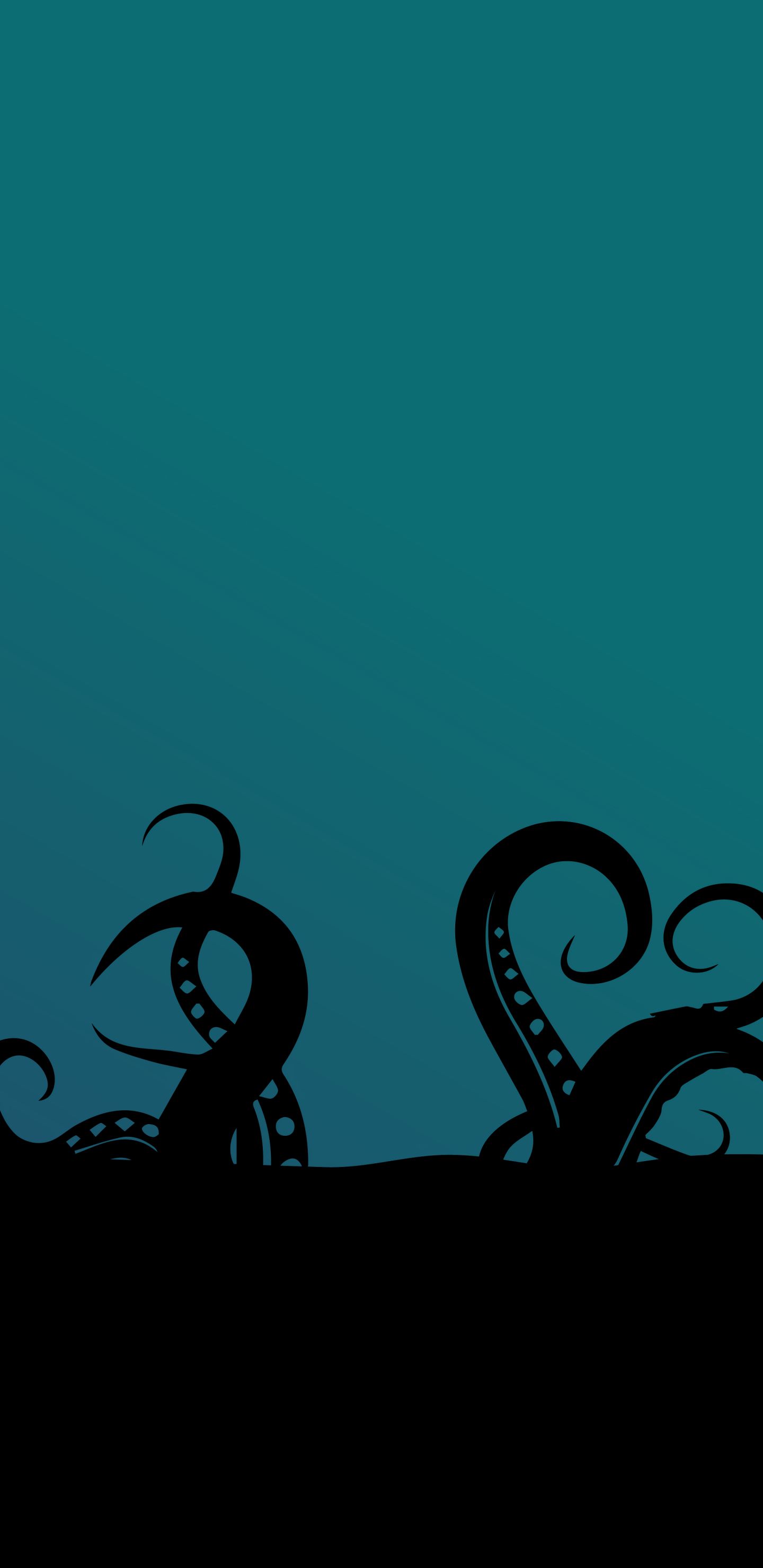 Descarga gratuita de fondo de pantalla para móvil de Oceano, Artístico, Tentáculo, Minimalista.