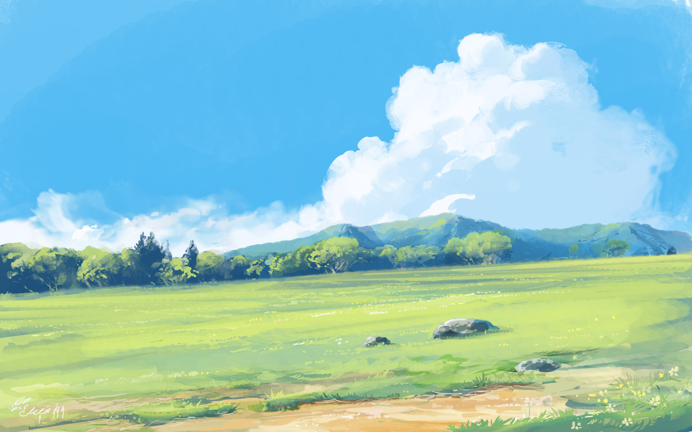 Free download wallpaper Anime, Landscape on your PC desktop